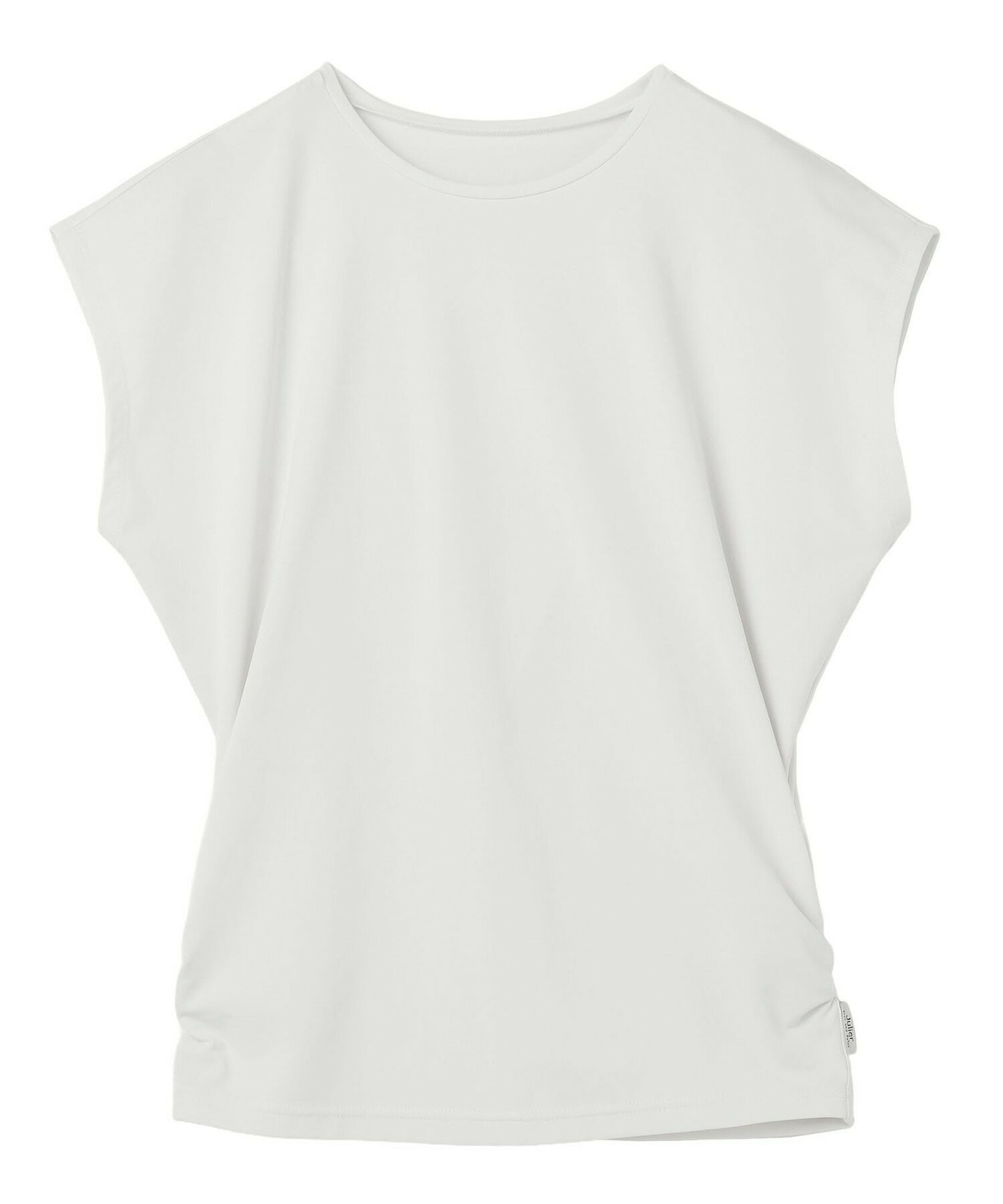 【Julier】【定番】Ecocoフレンチスリーブトップス/エコ・UVカット・吸汗速乾・ハイストレッチ・ホットヨガ対応・ラッシュガード 詳細画像 ホワイト 1