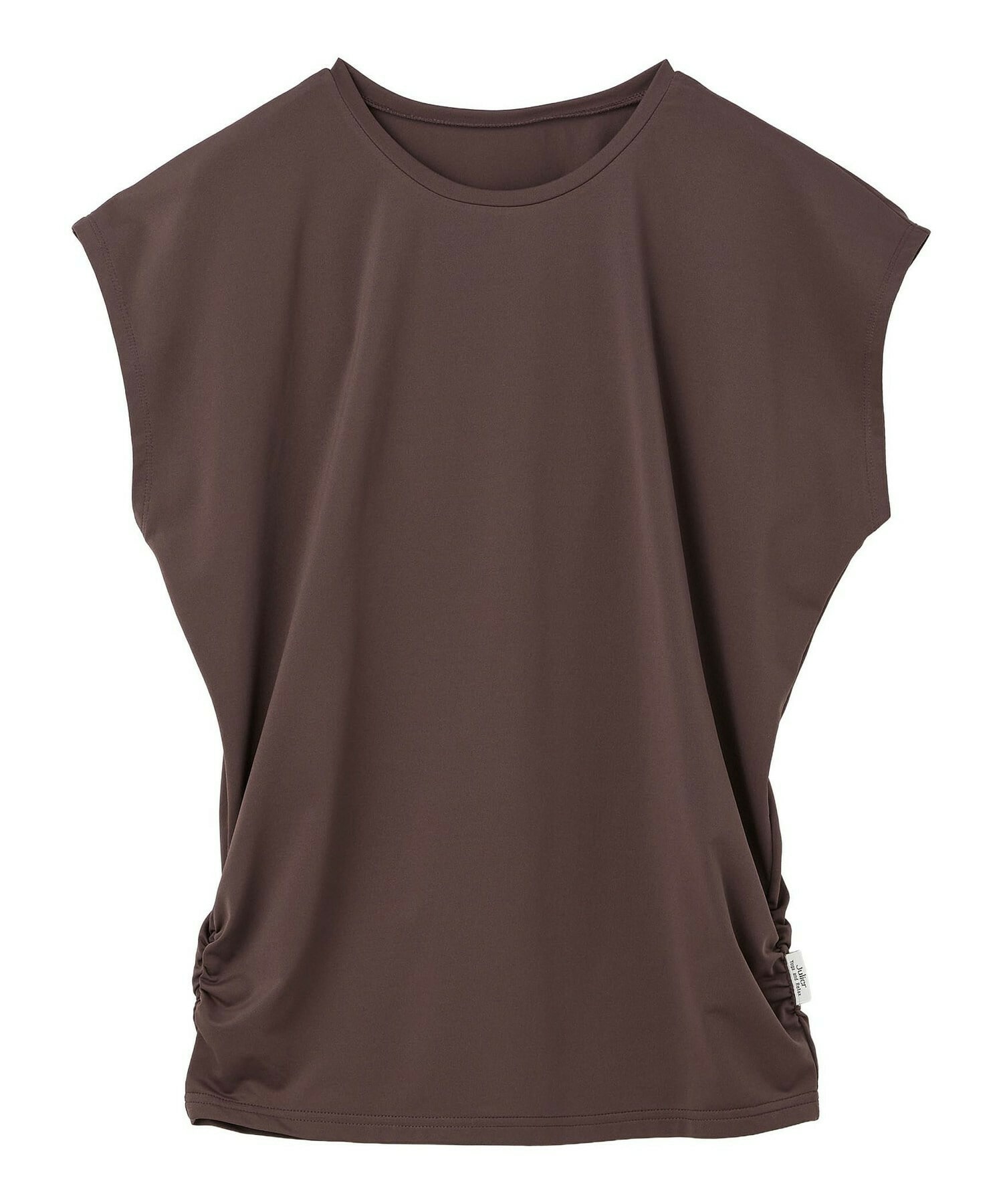【Julier】【定番】Ecocoフレンチスリーブトップス/エコ・UVカット・吸汗速乾・ハイストレッチ・ホットヨガ対応・ラッシュガード 詳細画像 ブラウン 1