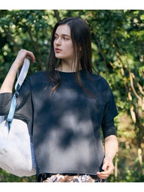 【Julier】Ecocoハーフスリーブプルオーバー/エコ・UVカット・吸汗速乾・ハイストレッチ・ホットヨガ対応・ラッシュガード・マタニティ対応 詳細画像 ブラック 4