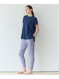 【Julier】【定番】Ecocoギャザーパンツ/エコ・UVカット・吸汗速乾・ハイストレッチ・ホットヨガ対応・ラッシュガード・マタニティ対応 詳細画像 ブラック 1