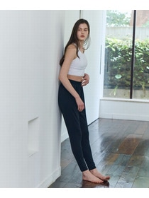 【Julier】【定番】Ecocoギャザーパンツ/エコ・UVカット・吸汗速乾・ハイストレッチ・ホットヨガ対応・ラッシュガード・マタニティ対応 詳細画像 ブラック 3