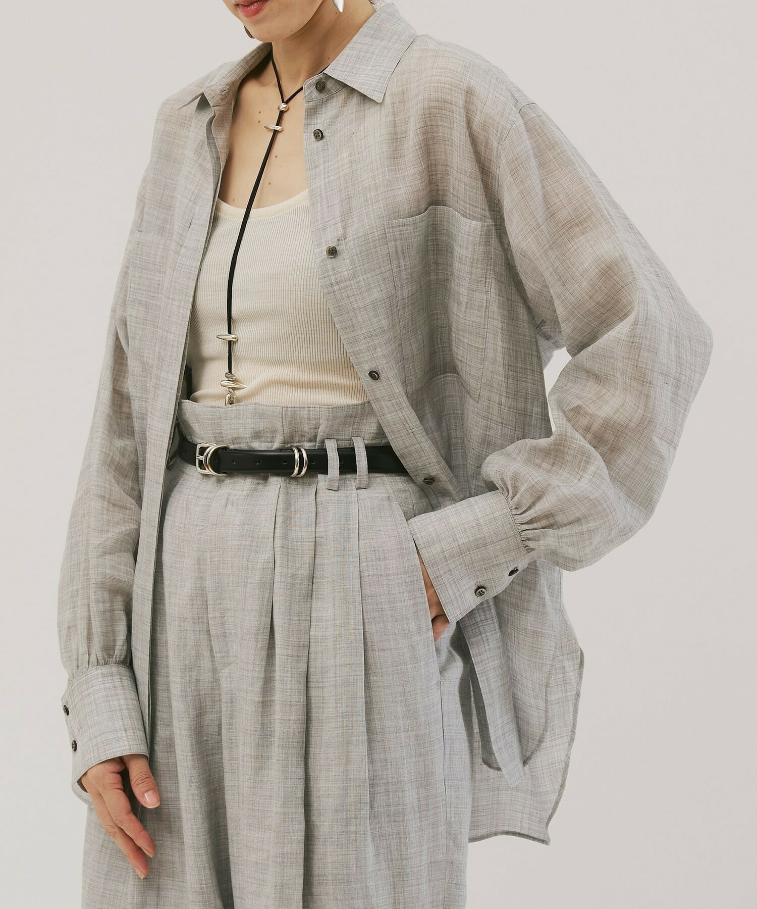 【unbilanc】ラミールシャツ 詳細画像 ライトグレー 4