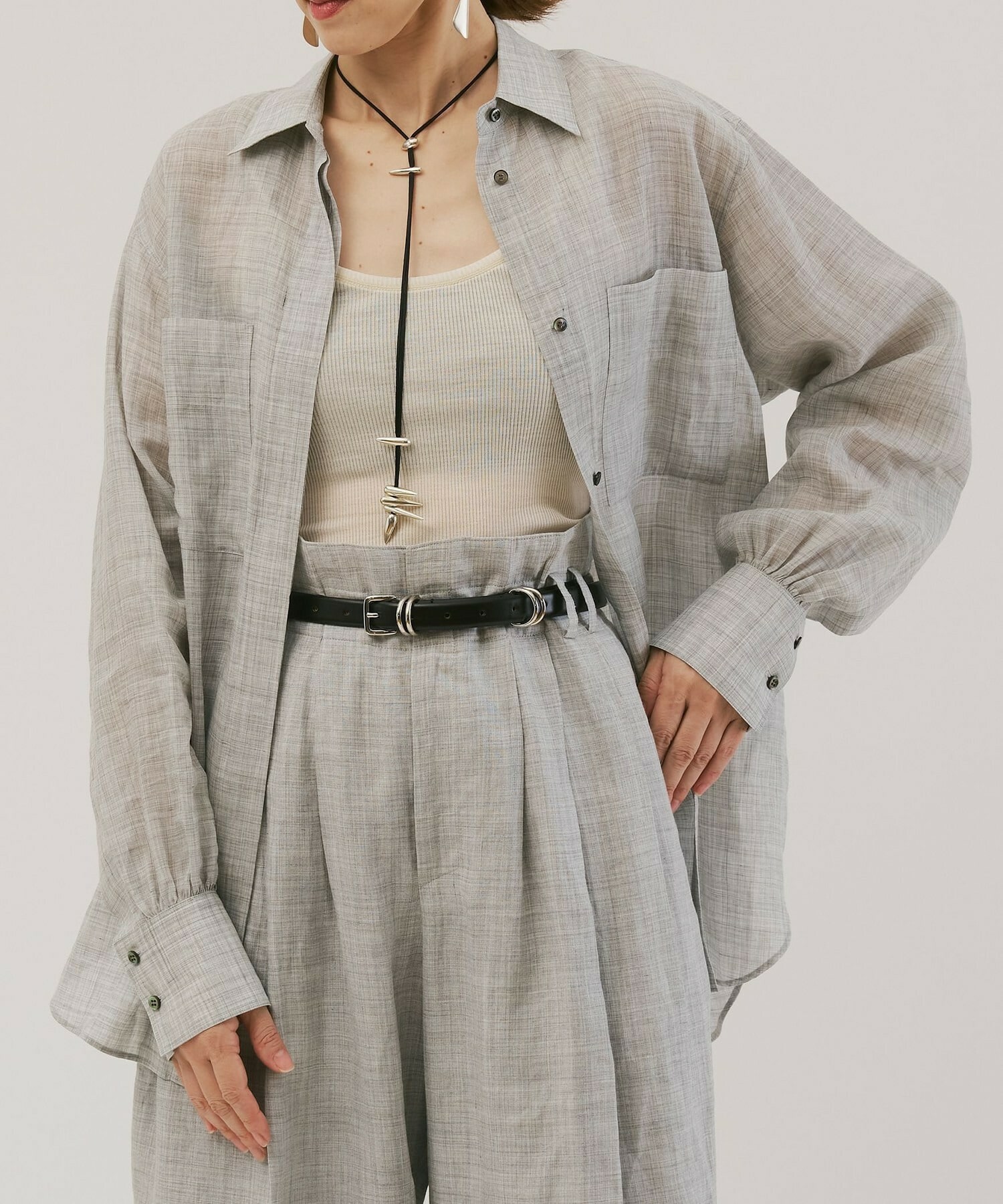 【unbilanc】ラミールシャツ 詳細画像 ライトグレー 1