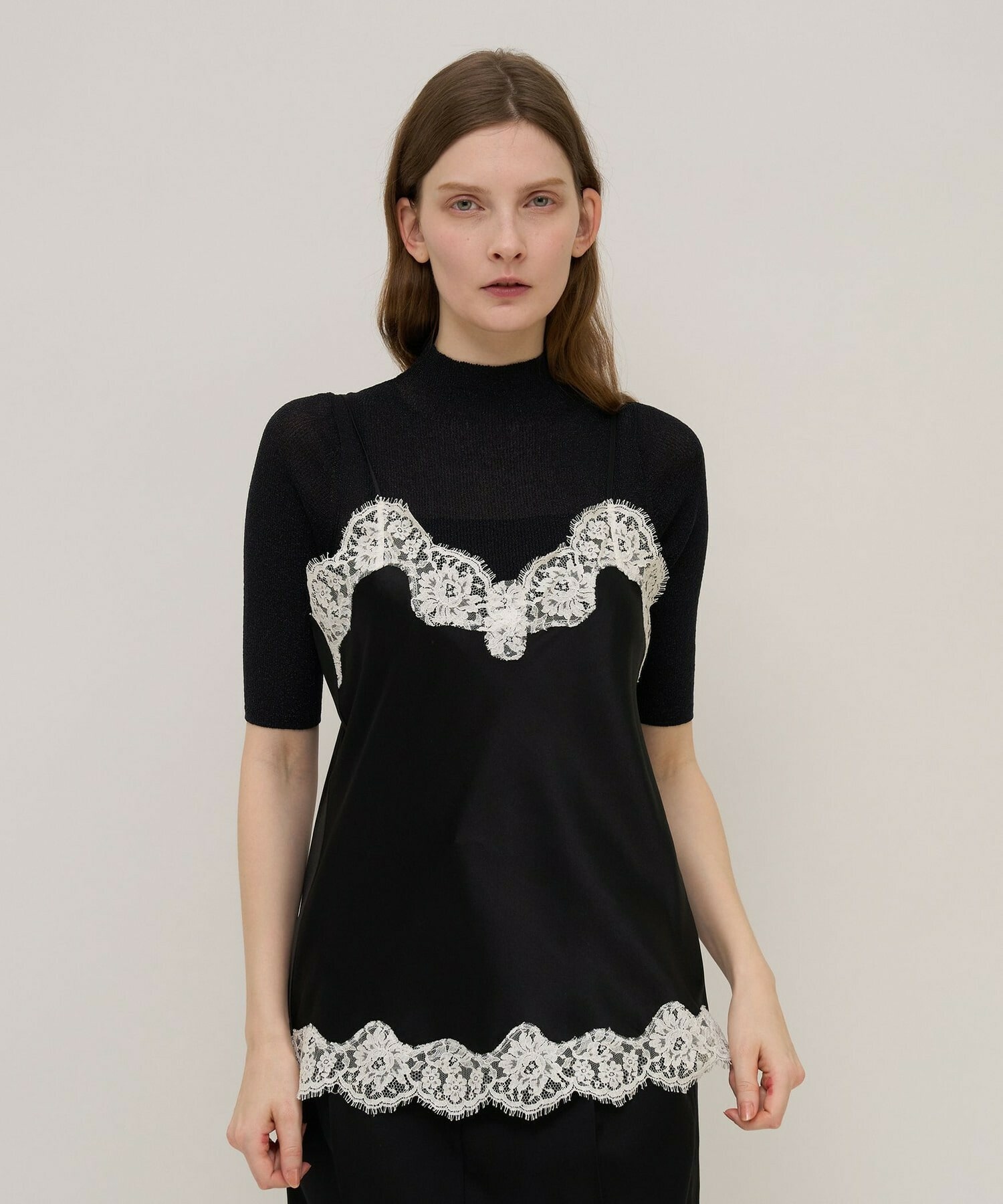 【unbilanc】ストークランジェリー 詳細画像 ブラック&times;ホワイト 1