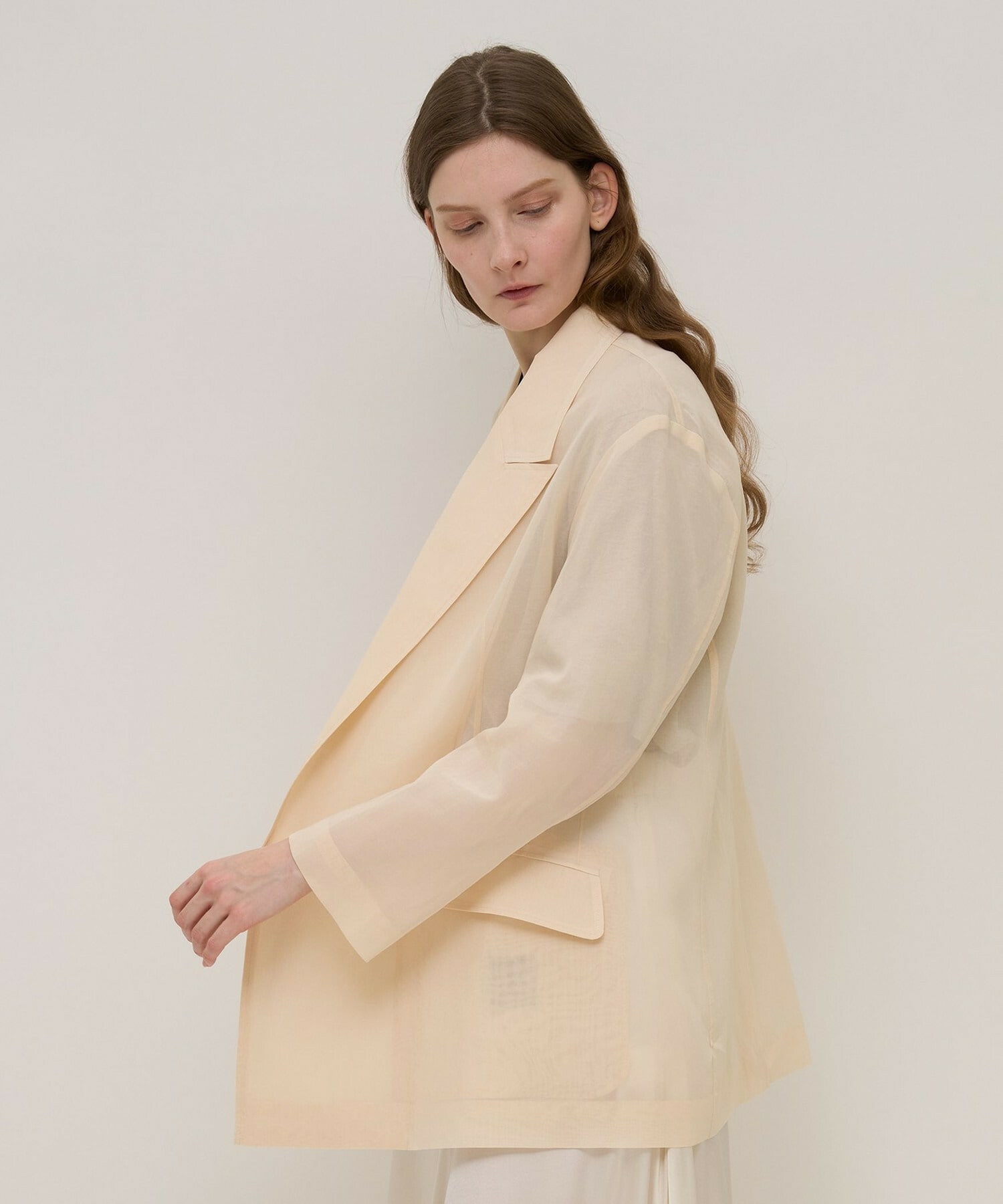 【unbilanc】オーガンジージョージージャケット 詳細画像 ライトベージュ 1