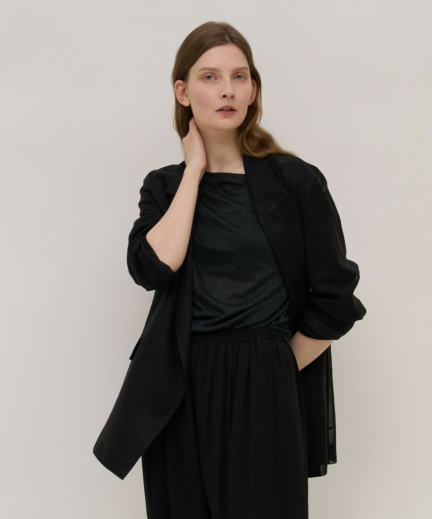 【unbilanc】オーガンジージョージージャケット 詳細画像 ブラック 1