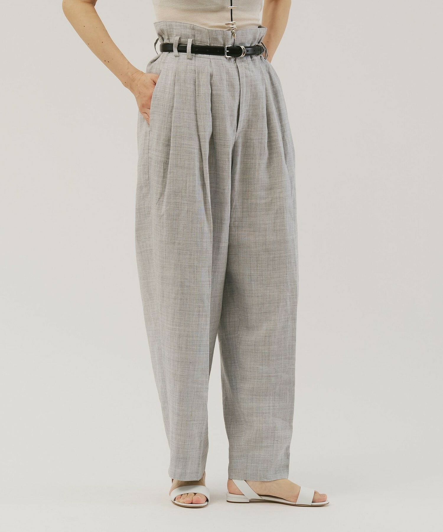 【unbilanc】ラミール3タックトラウザー 詳細画像 ライトグレー 1