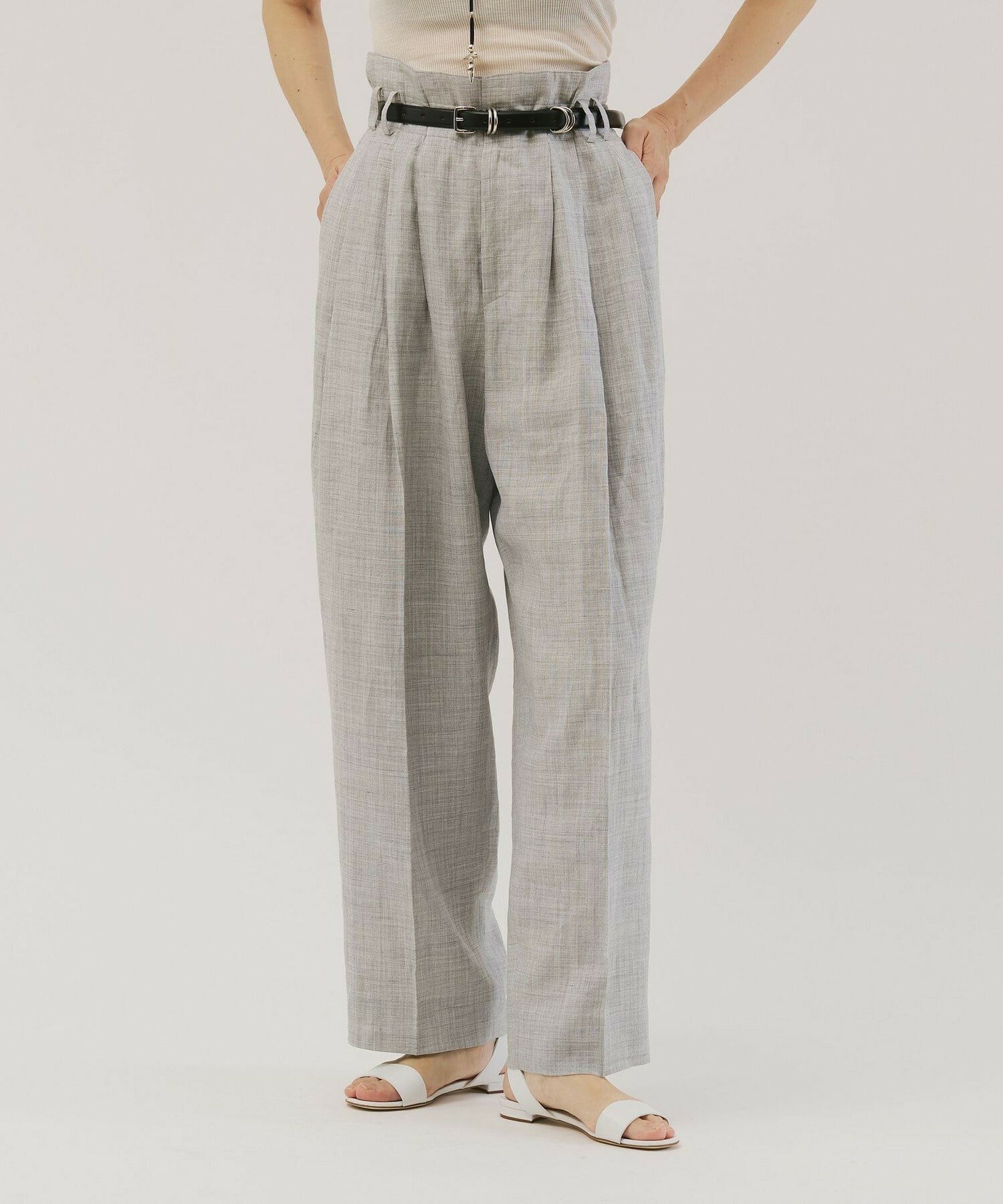 【unbilanc】ラミール3タックトラウザー 詳細画像 ライトグレー 1