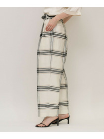 【unbilanc】リネンチェックローラマイルストークパンツ 詳細画像 ホワイト系その他 2