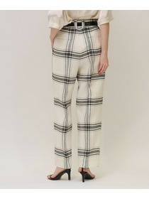 【unbilanc】リネンチェックローラマイルストークパンツ 詳細画像 ホワイト系その他 3