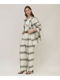 【unbilanc】リネンチェックローラマイルストークパンツ 詳細画像 ホワイト系その他 5