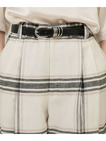 【unbilanc】リネンチェックローラマイルストークパンツ 詳細画像 ホワイト系その他 6