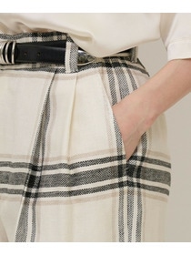 【unbilanc】リネンチェックローラマイルストークパンツ 詳細画像 ホワイト系その他 7