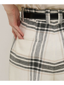 【unbilanc】リネンチェックローラマイルストークパンツ 詳細画像 ホワイト系その他 8