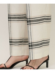 【unbilanc】リネンチェックローラマイルストークパンツ 詳細画像 ホワイト系その他 9