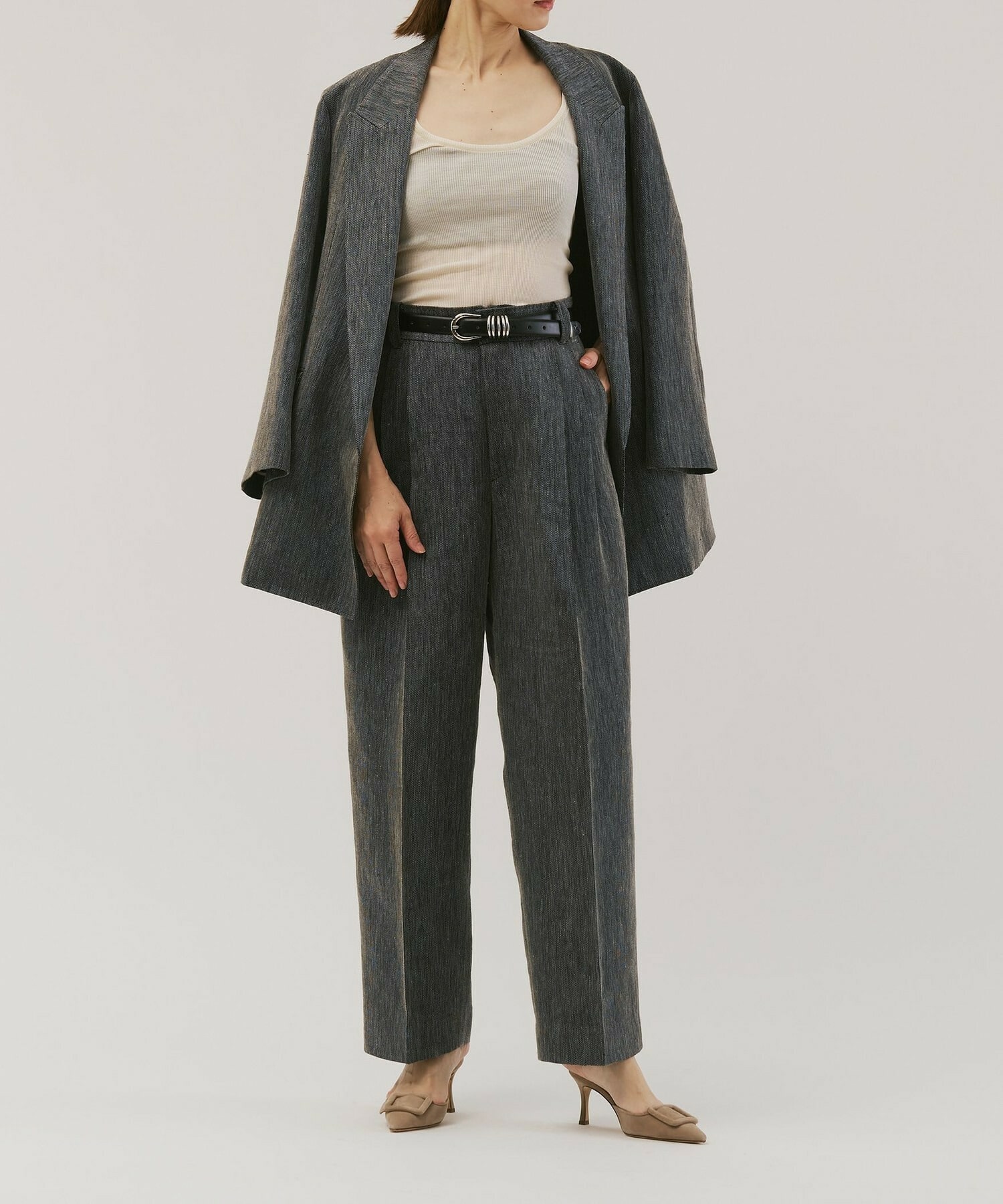 【unbilanc】ジョージーストークパンツ 詳細画像 チャコールグレー 3