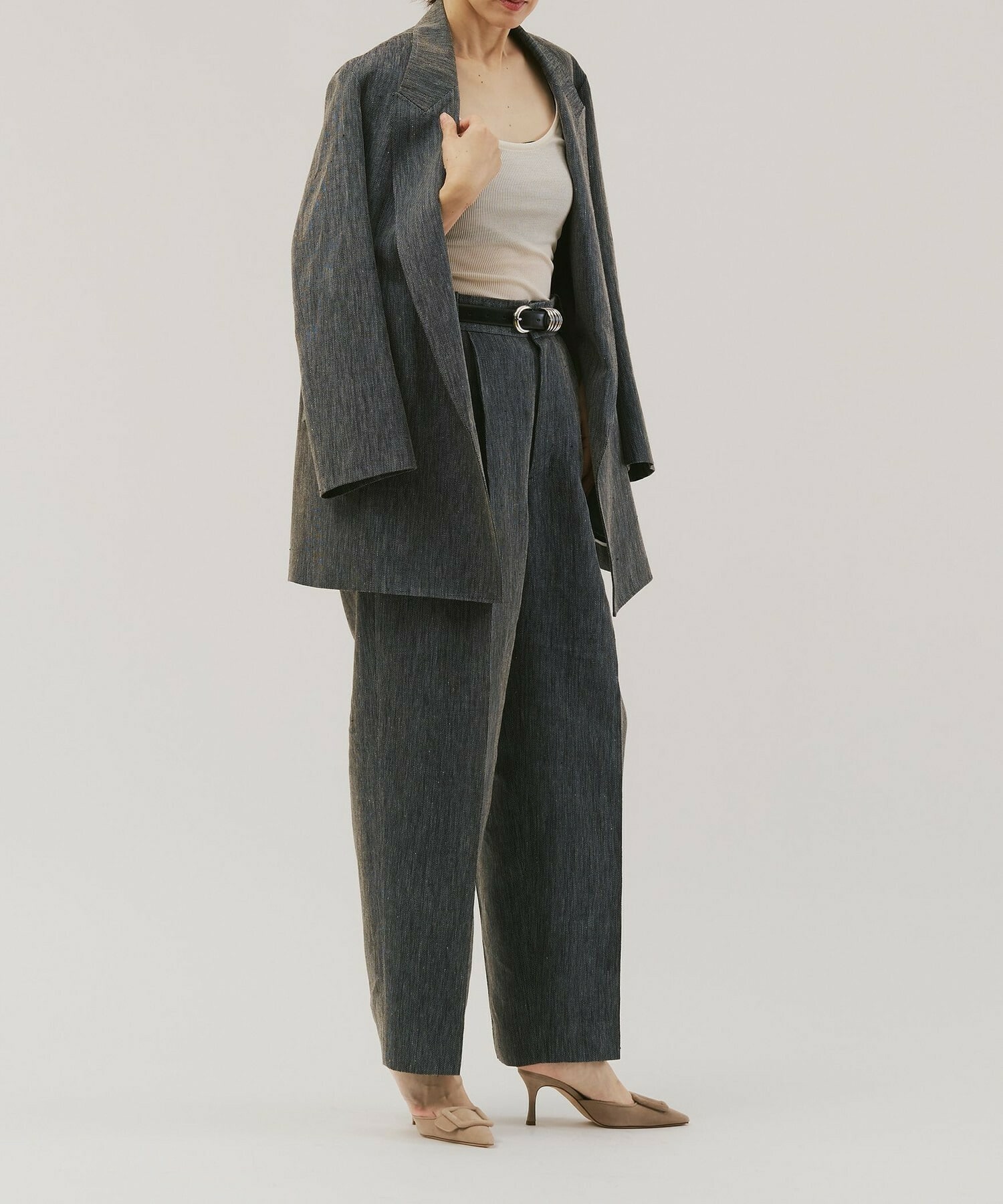 【unbilanc】ジョージーストークパンツ 詳細画像 チャコールグレー 4