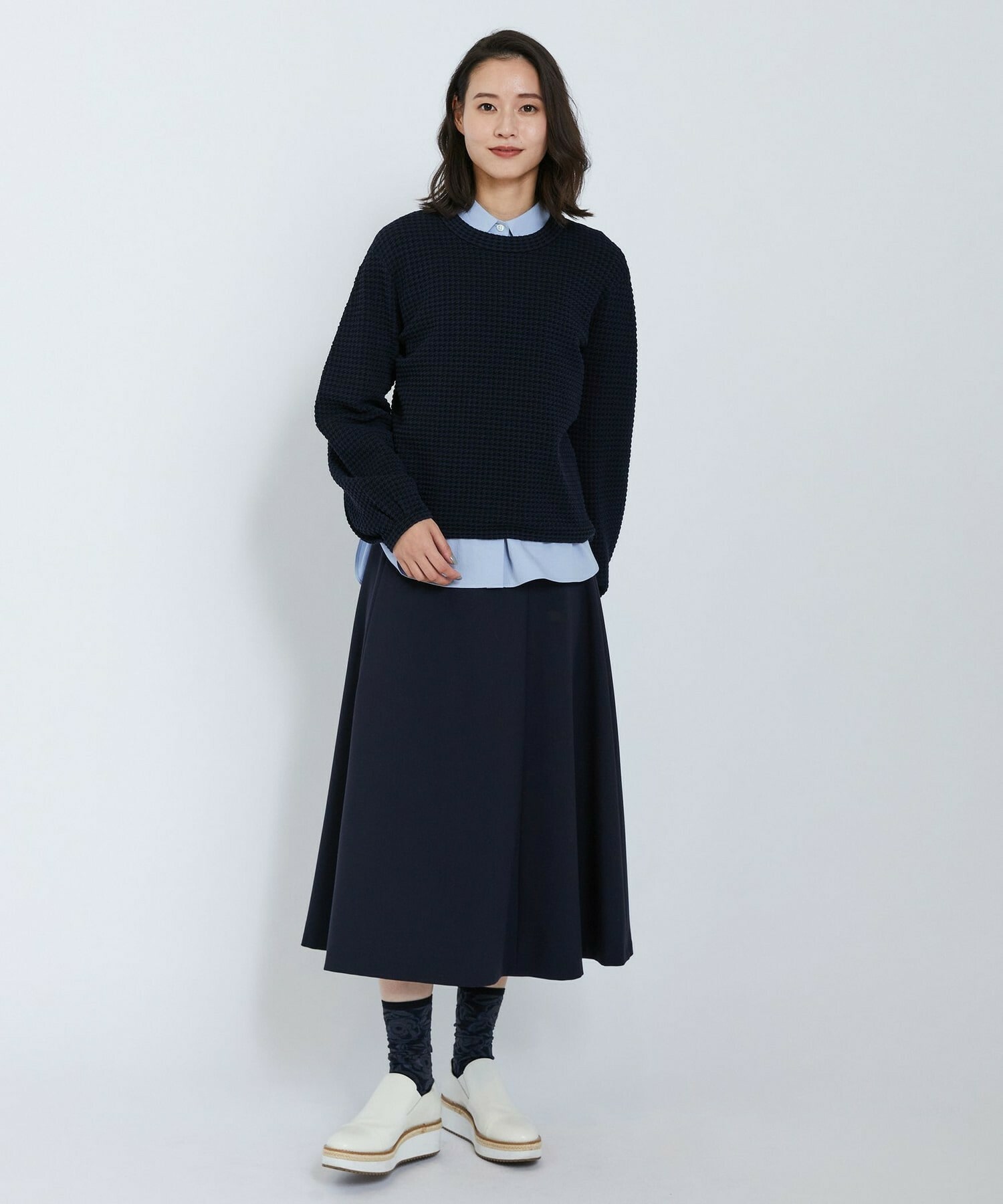 【L'EQUIPE】フラワーモチーフソックス 詳細画像 ブラック 4