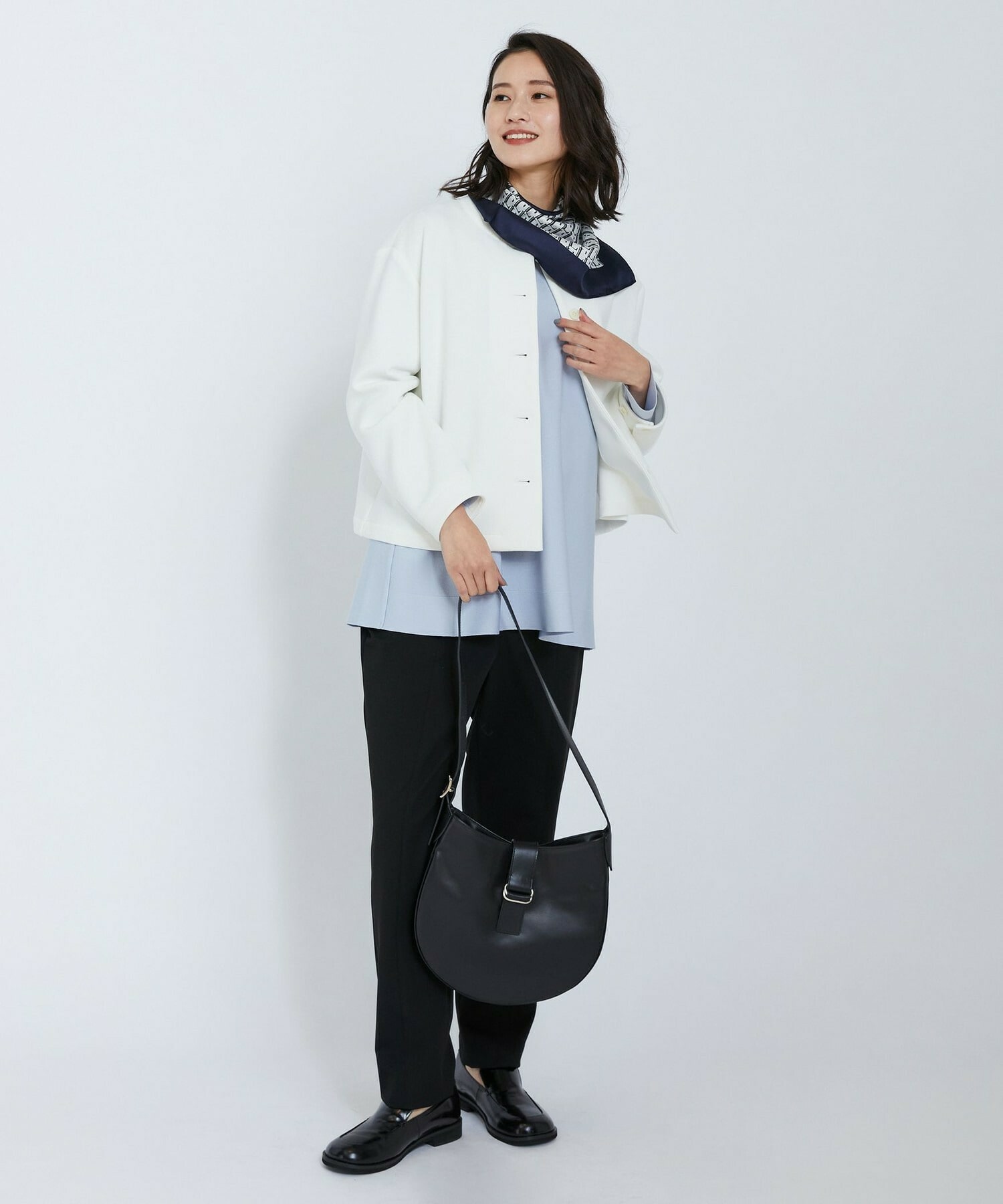 【L'EQUIPE】L&rsquo;モノグラム12匁シルクスカーフ 詳細画像 クリーム 2