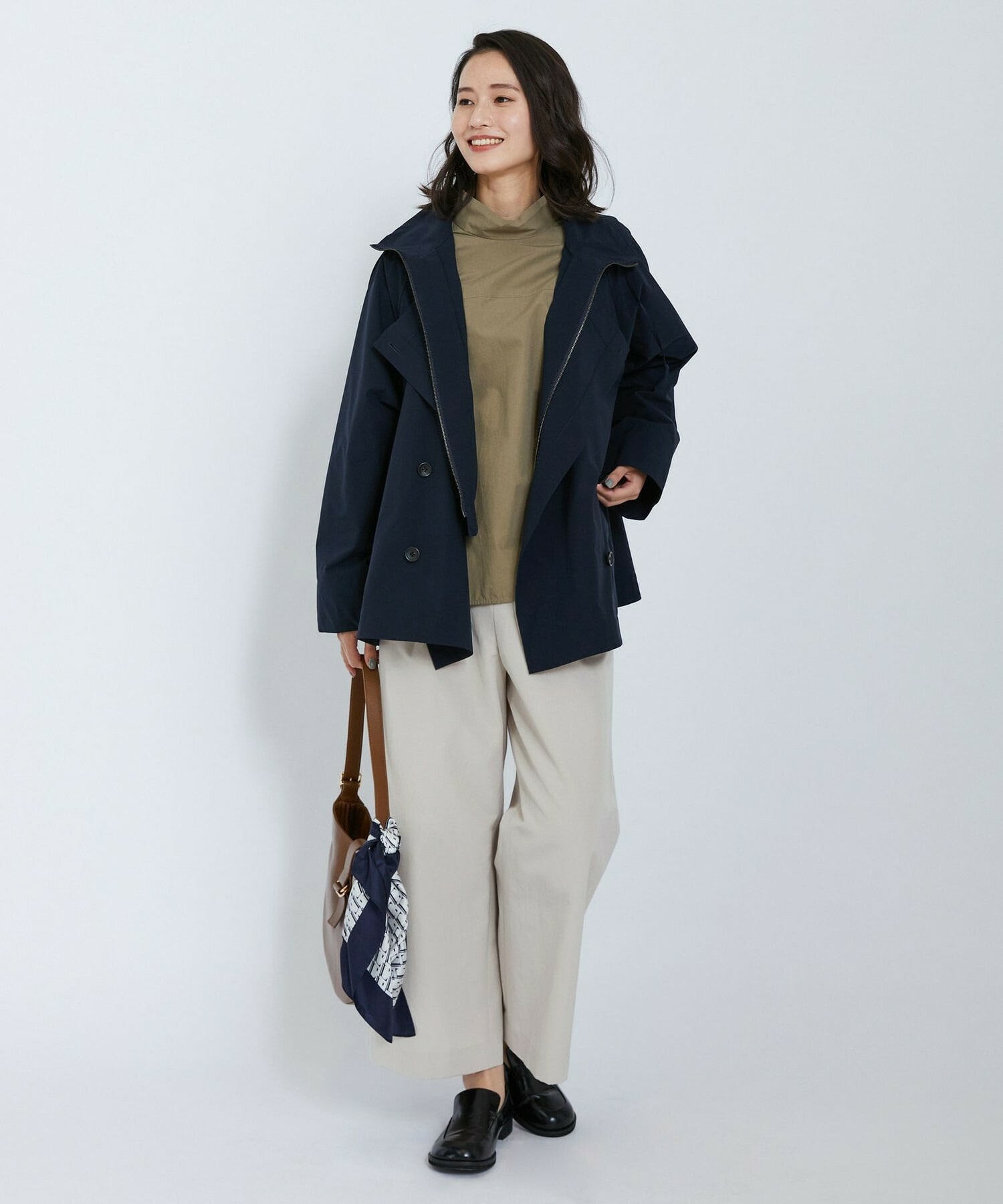 【L'EQUIPE】L&rsquo;モノグラム12匁シルクスカーフ 詳細画像 クリーム 4