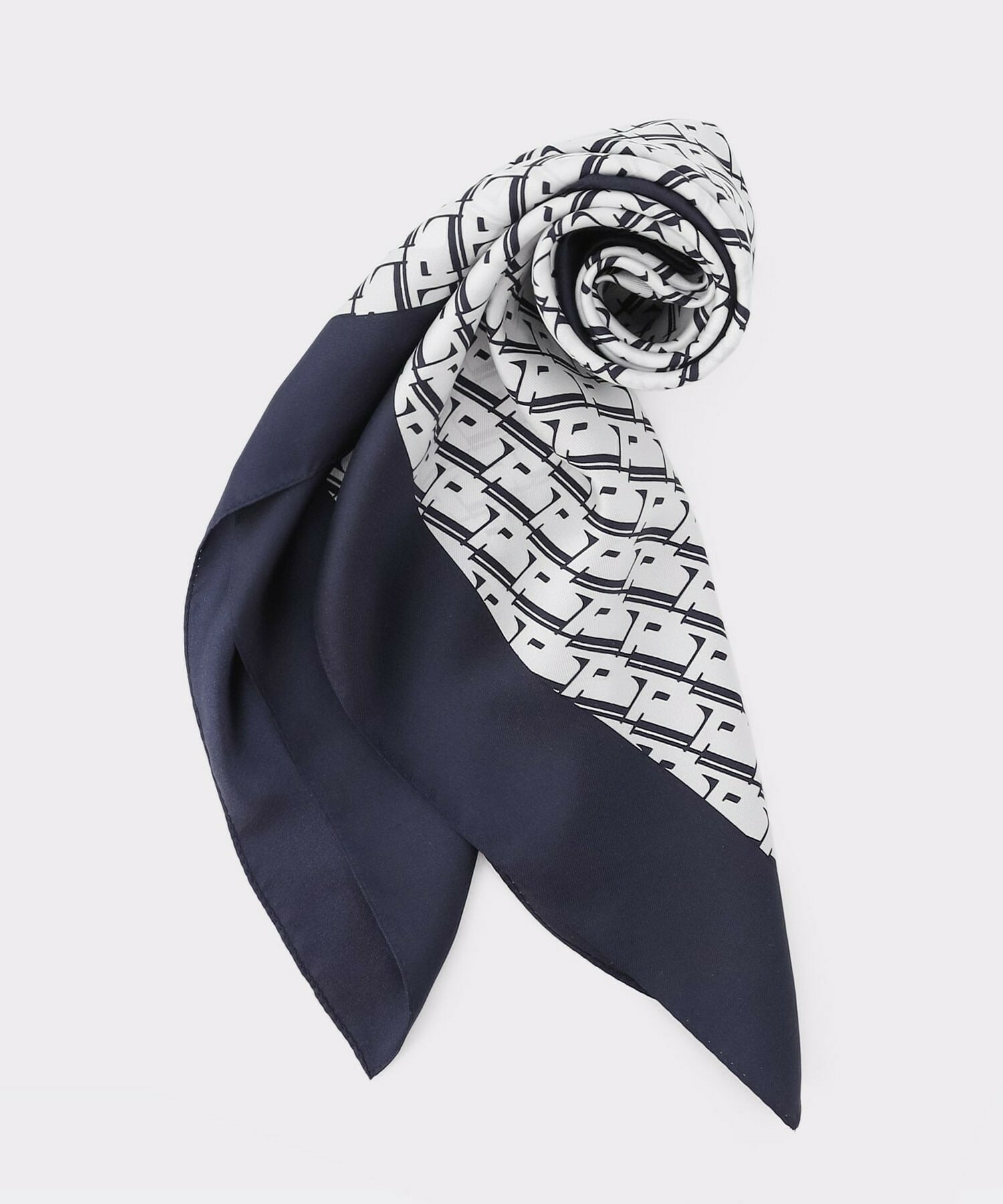 【L'EQUIPE】L&rsquo;モノグラム12匁シルクスカーフ 詳細画像 ホワイト 1