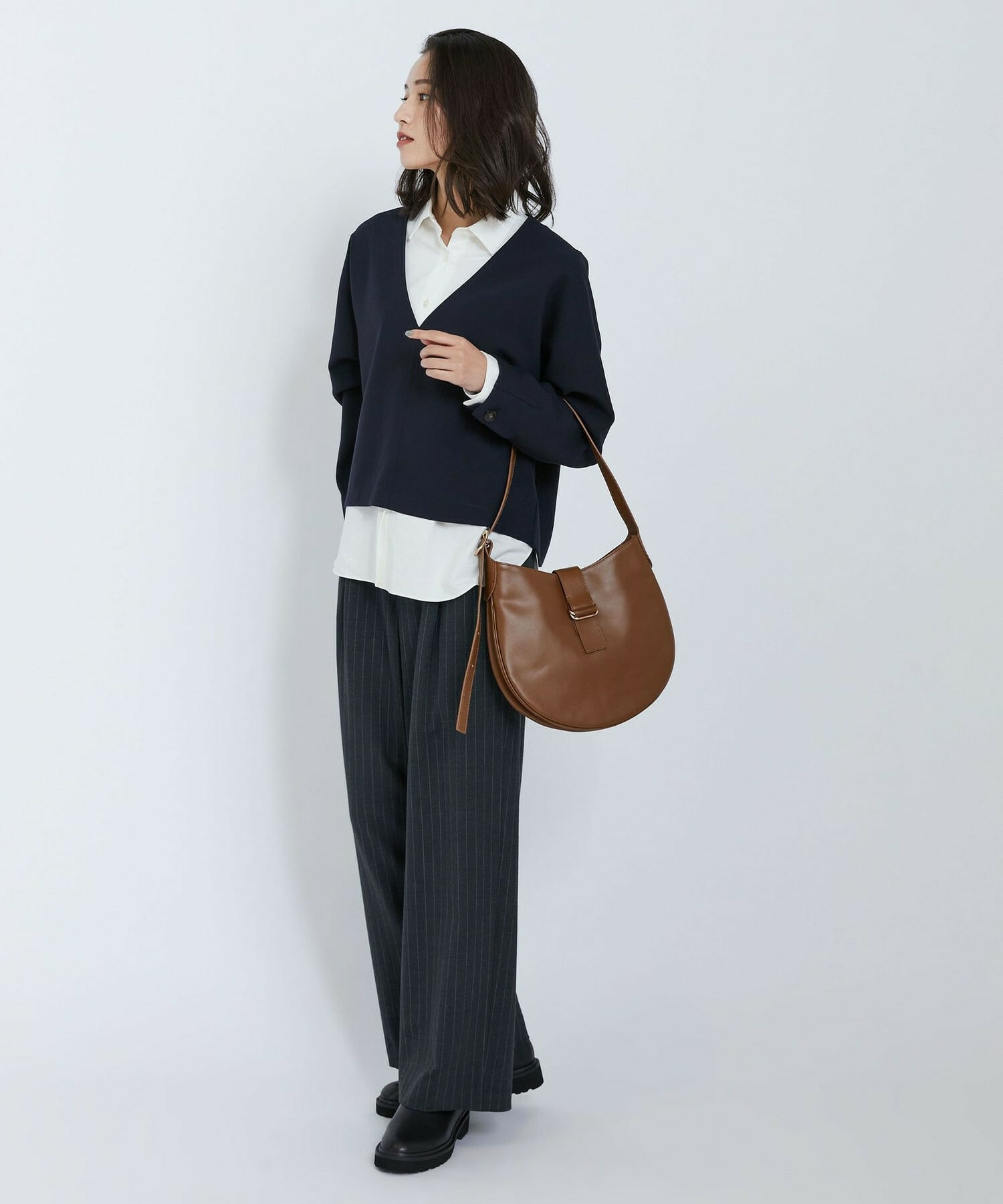 【L'EQUIPE】ダブルクロスブラウス 詳細画像 ネイビー 10