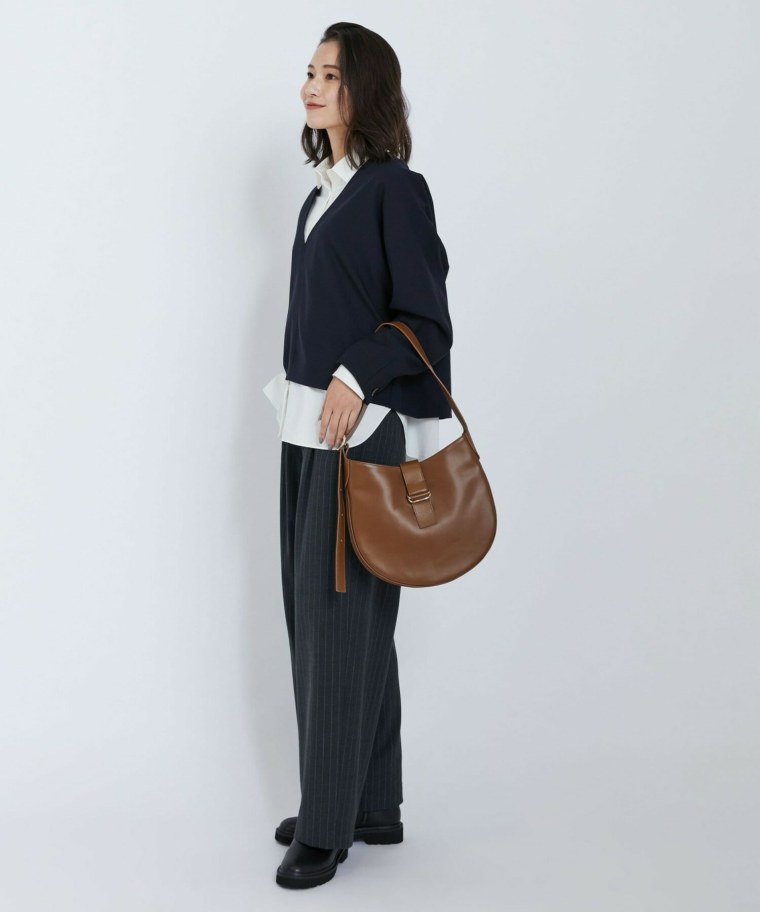 【L'EQUIPE】ダブルクロスブラウス 詳細画像 ネイビー 11