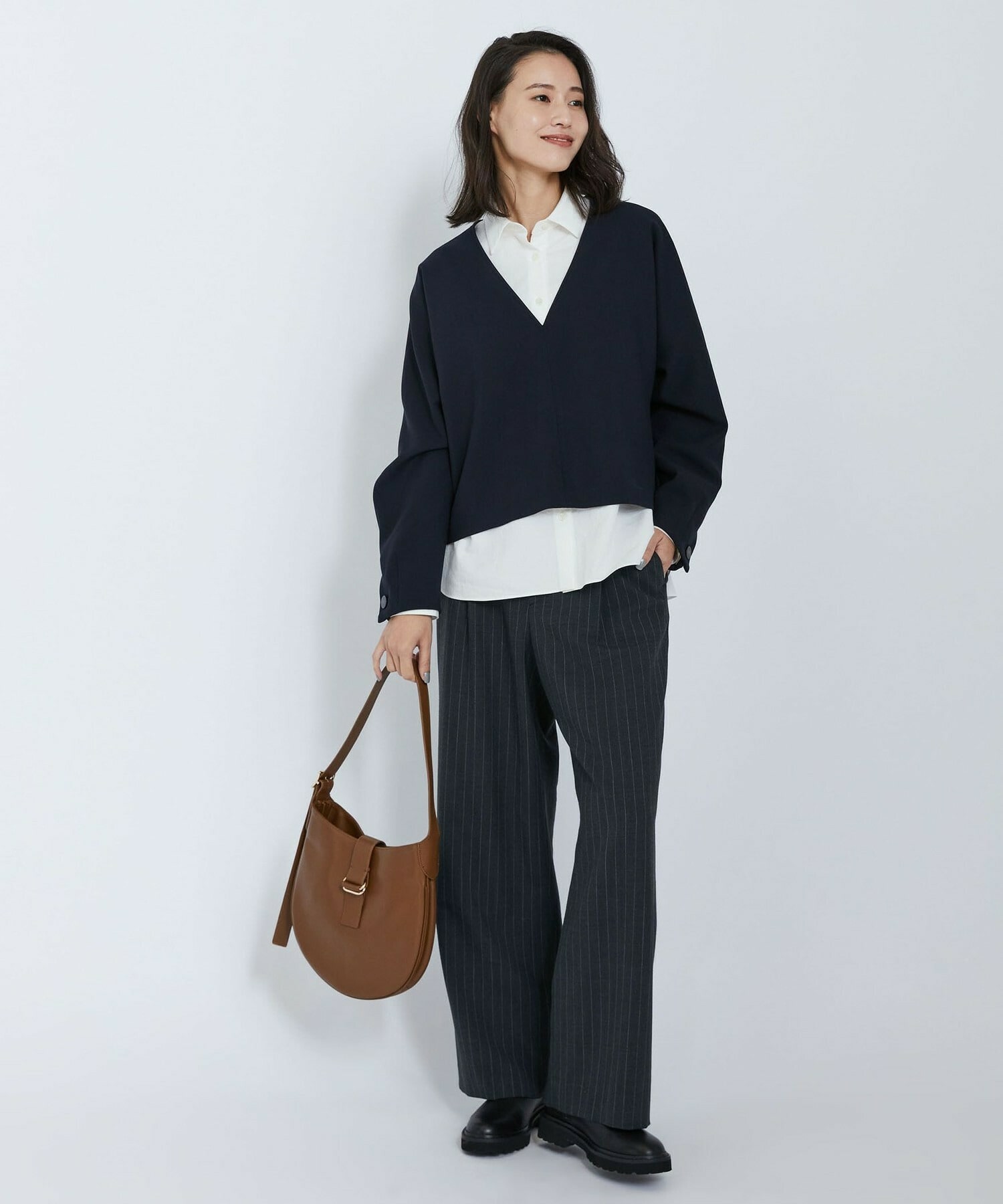 【L'EQUIPE】ダブルクロスブラウス 詳細画像 ネイビー 12