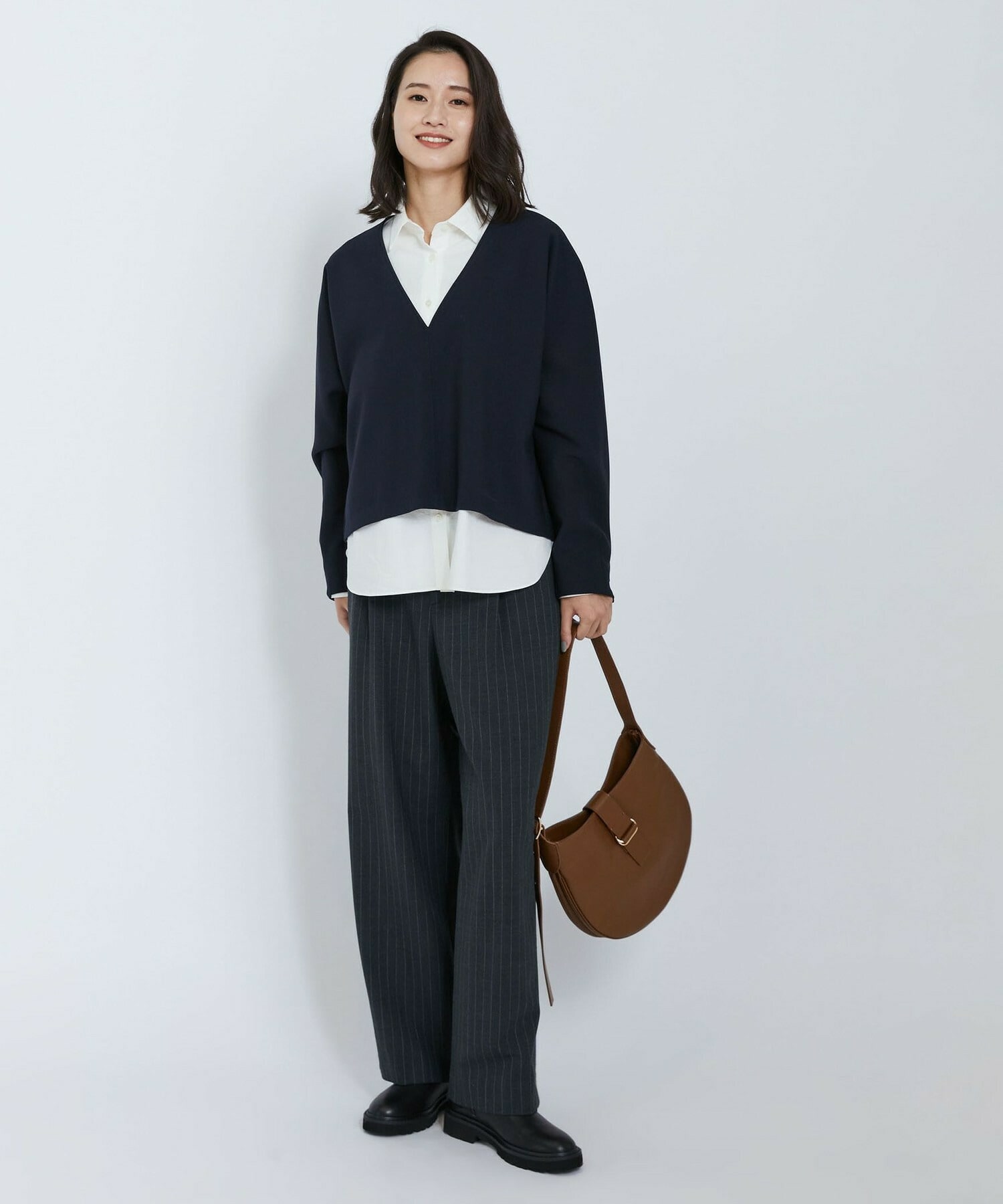 【L'EQUIPE】ダブルクロスブラウス 詳細画像 ネイビー 13