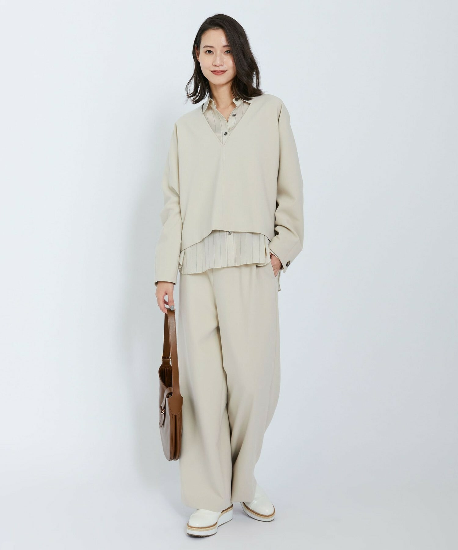 【L'EQUIPE】ダブルクロスブラウス 詳細画像 ネイビー 4