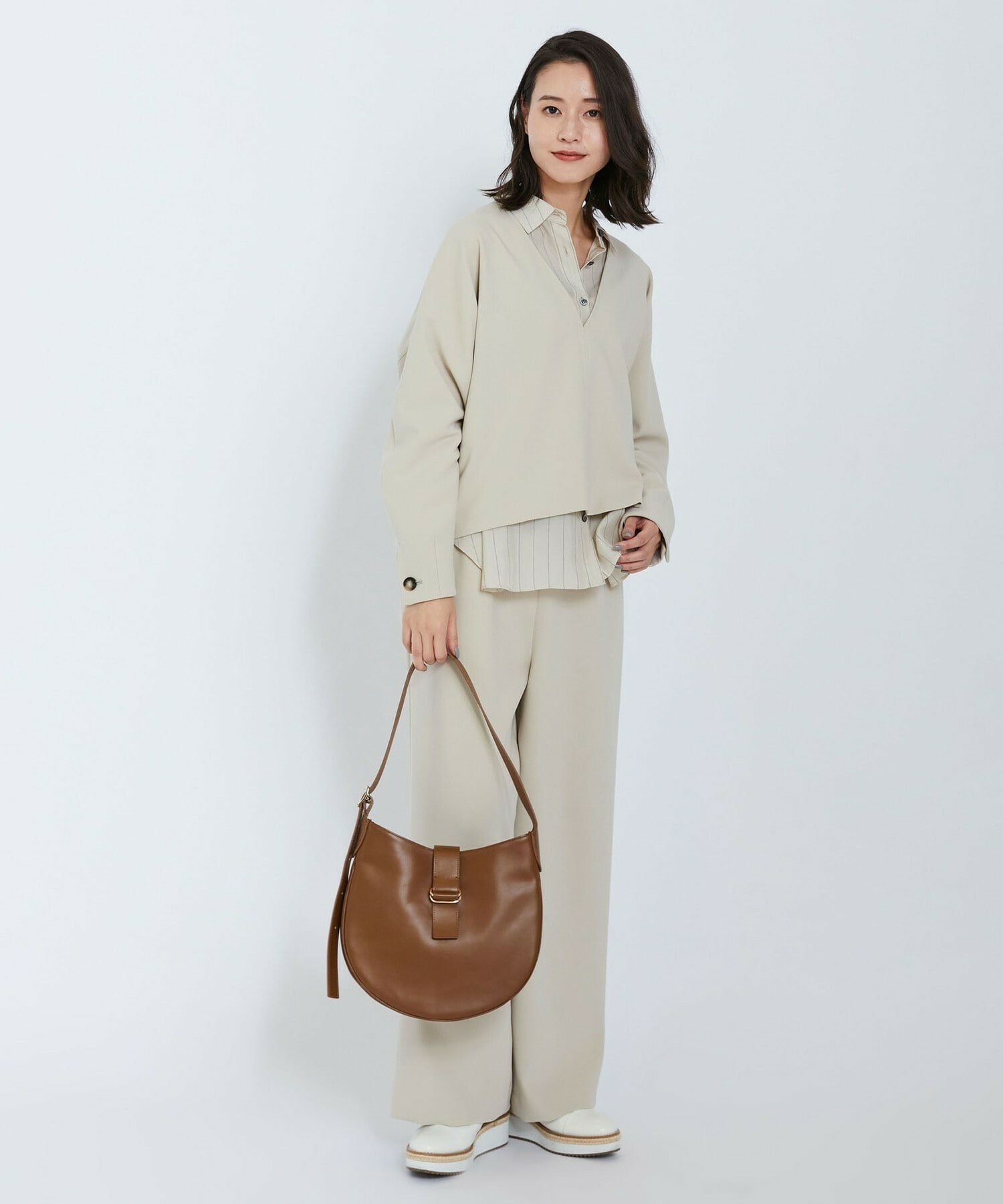 【L'EQUIPE】ダブルクロスブラウス 詳細画像 ネイビー 7