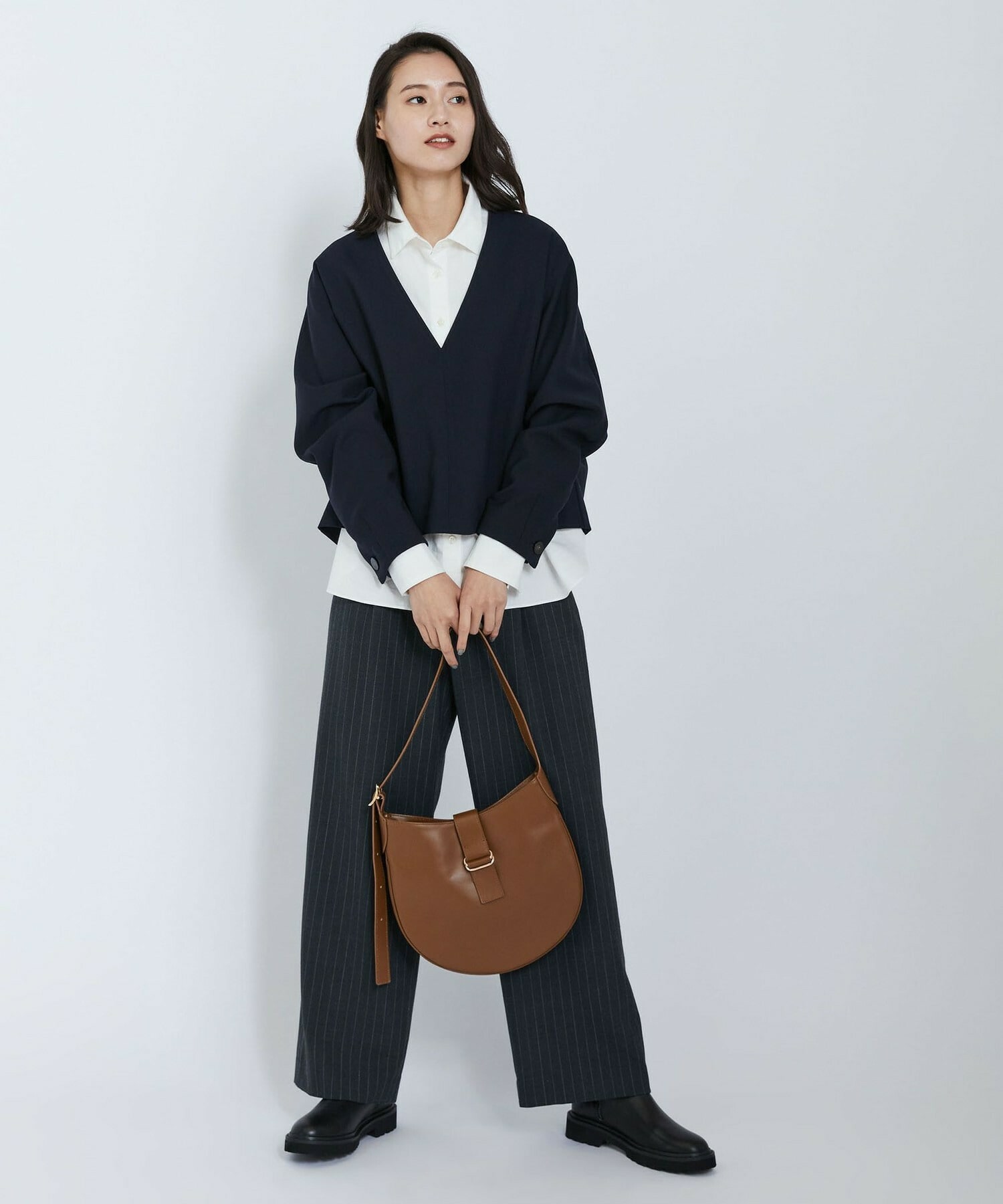 【L'EQUIPE】ダブルクロスブラウス 詳細画像 ネイビー 9