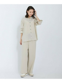 【L'EQUIPE】キュプラコットンストライプシャツ 詳細画像 ベージュ系その他 1