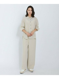 【L'EQUIPE】キュプラコットンストライプシャツ 詳細画像 ベージュ系その他 2