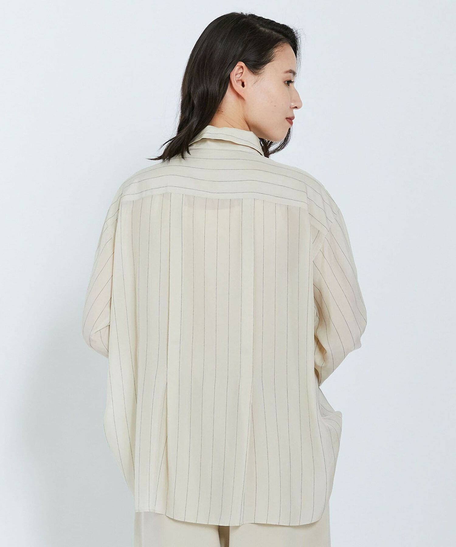 【L'EQUIPE】キュプラコットンストライプシャツ 詳細画像 ベージュ系その他 17