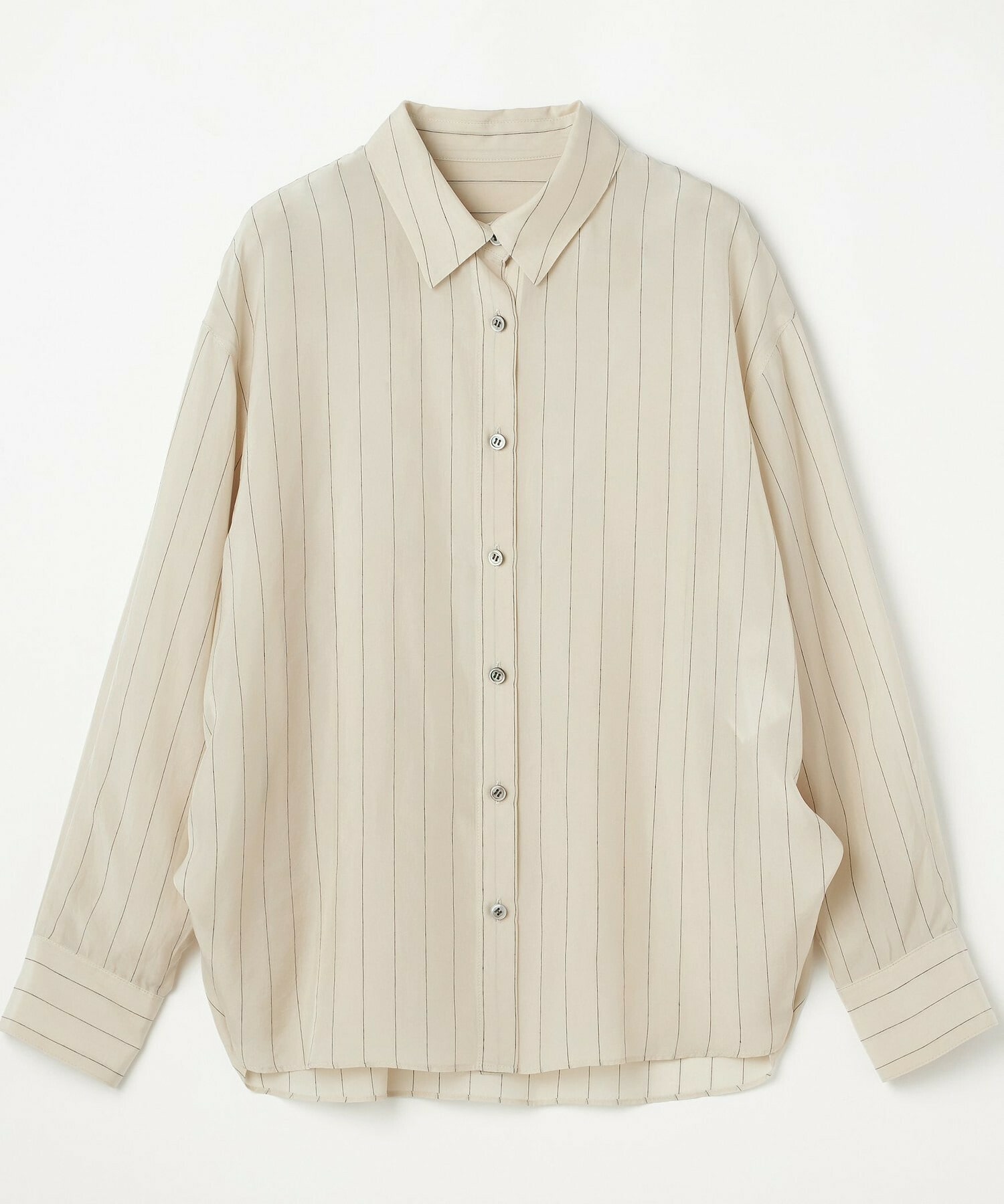 【L'EQUIPE】キュプラコットンストライプシャツ 詳細画像 ベージュ系その他 27