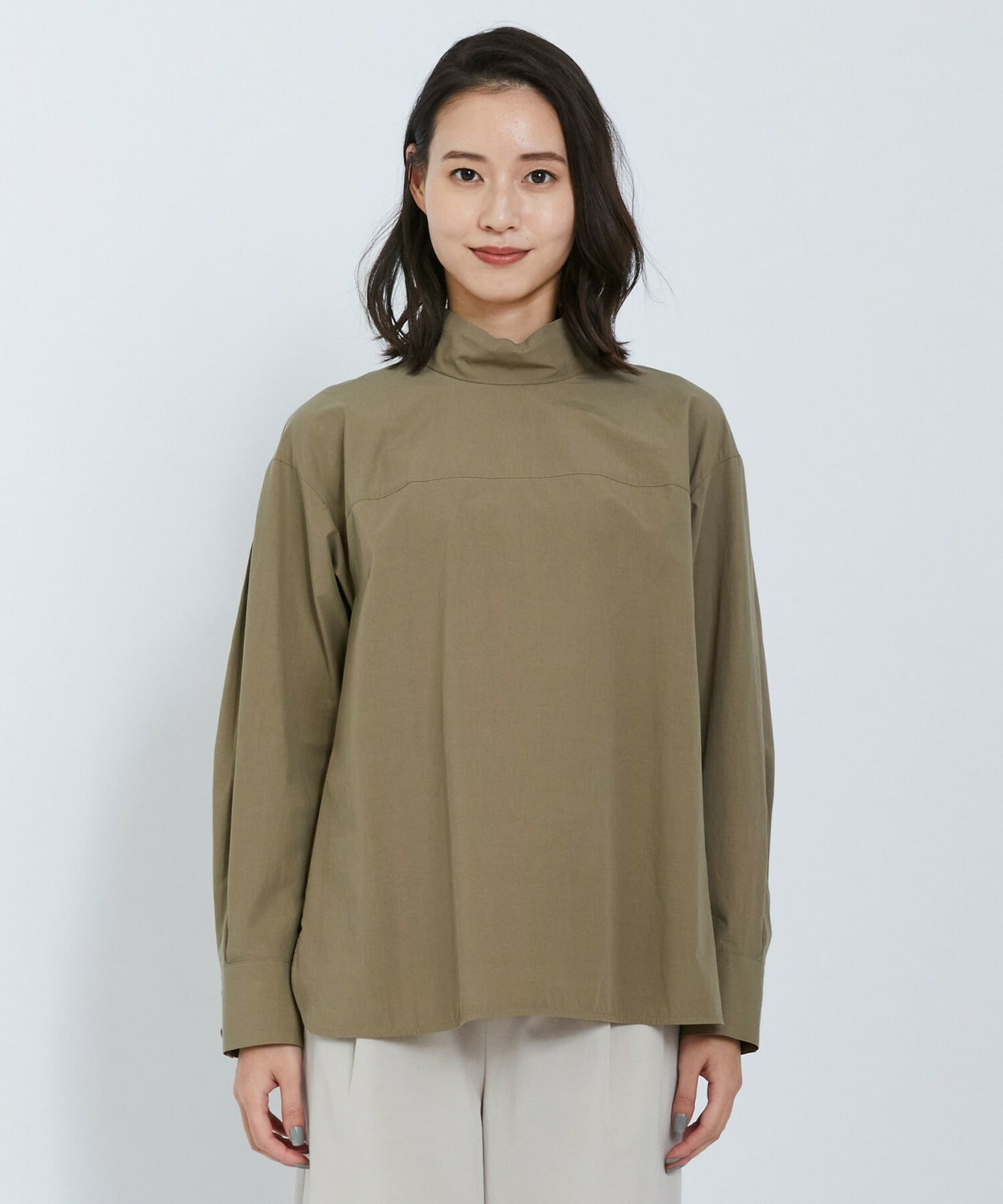 【L'EQUIPE】オーガニックタイプライターブラウス 詳細画像 カーキ 16
