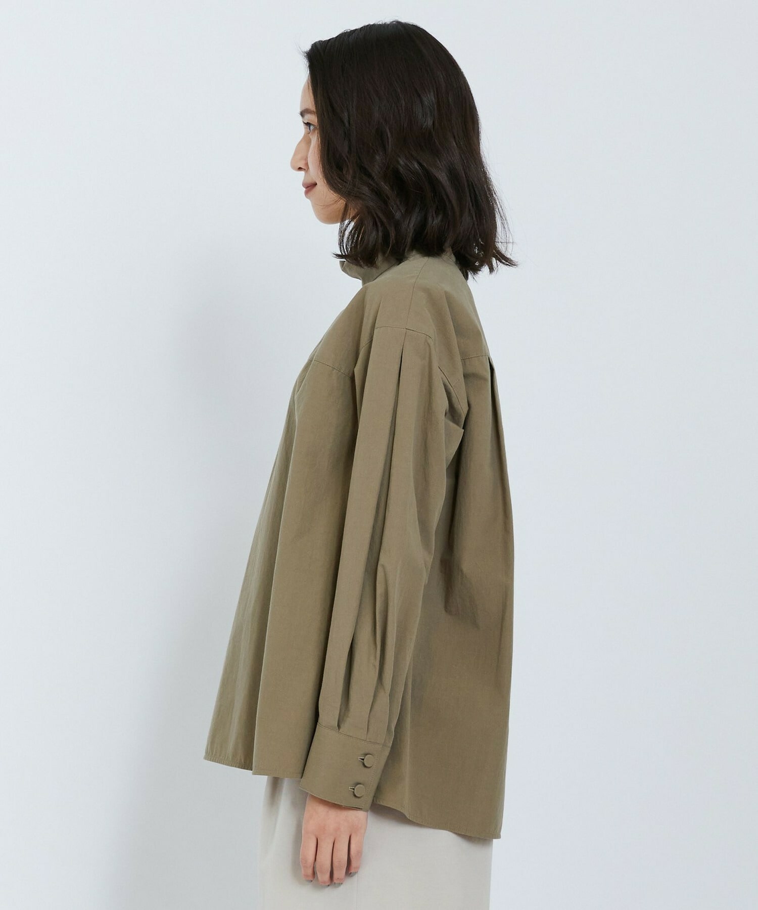 【L'EQUIPE】オーガニックタイプライターブラウス 詳細画像 カーキ 17