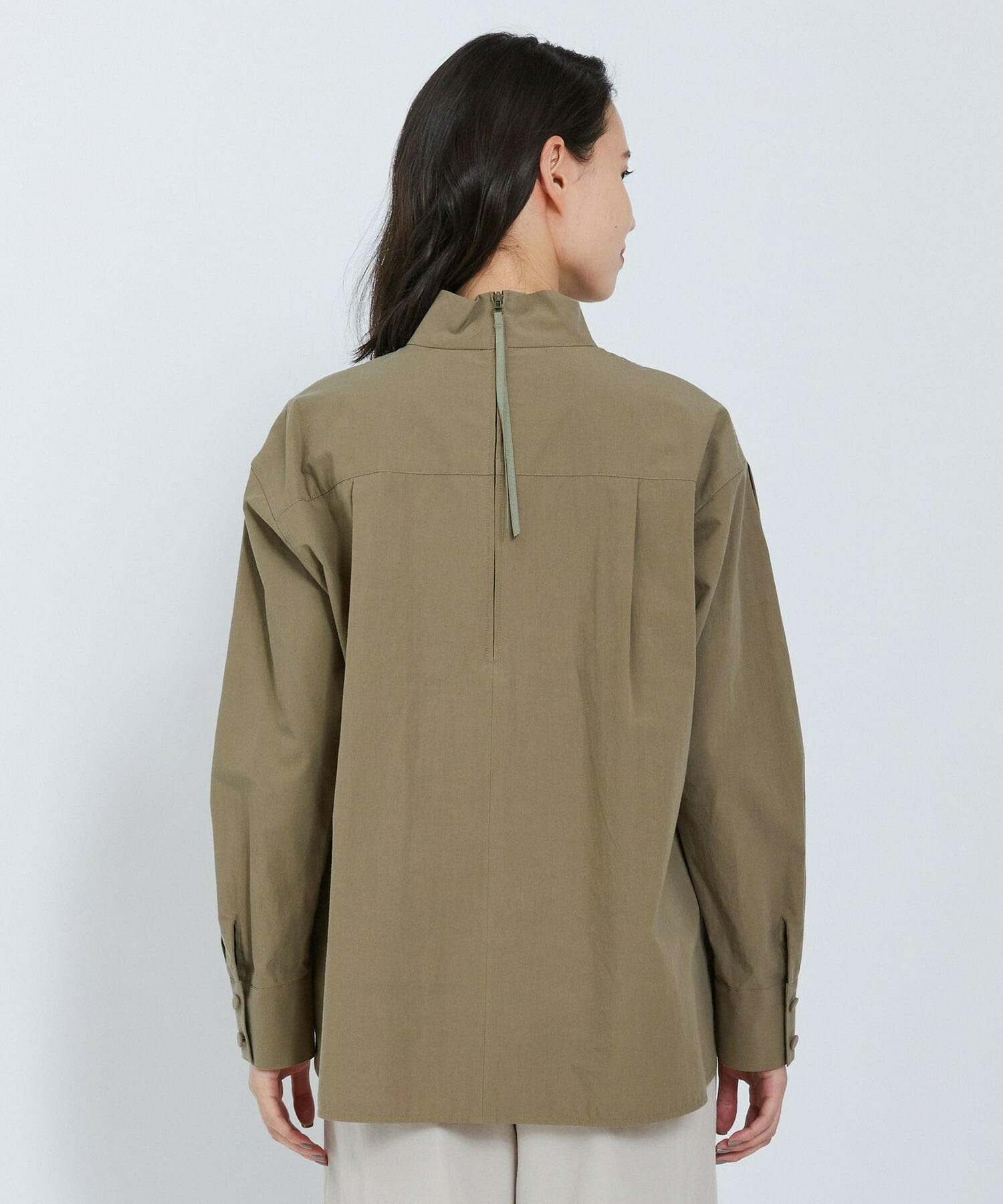 【L'EQUIPE】オーガニックタイプライターブラウス 詳細画像 カーキ 18