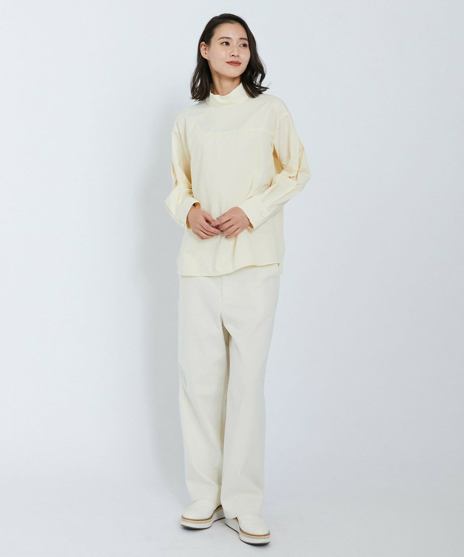 【L'EQUIPE】オーガニックタイプライターブラウス 詳細画像 カーキ 2