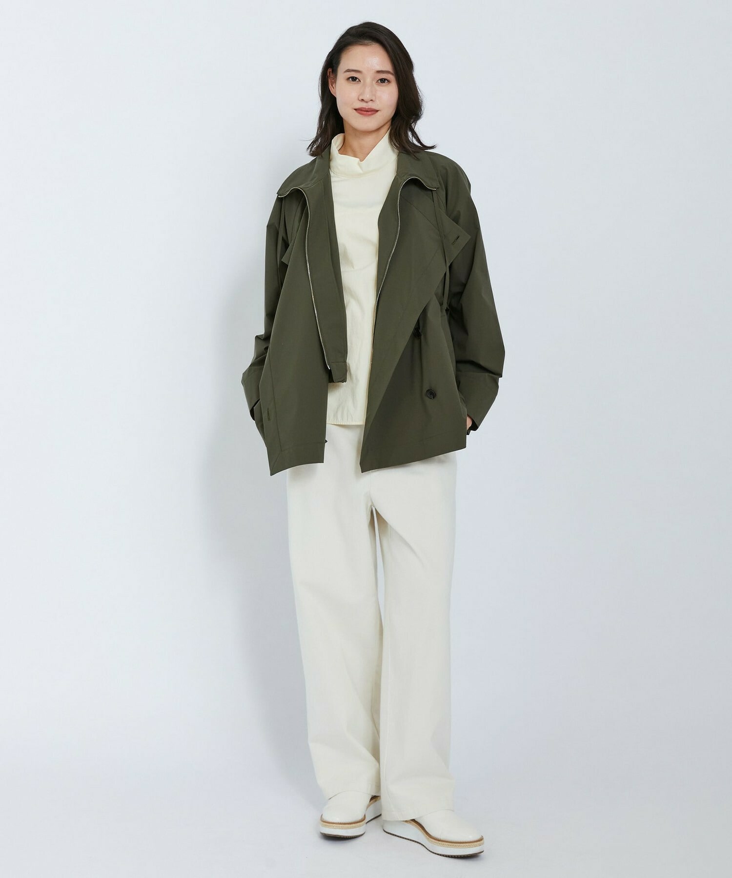 【L'EQUIPE】オーガニックタイプライターブラウス 詳細画像 カーキ 5