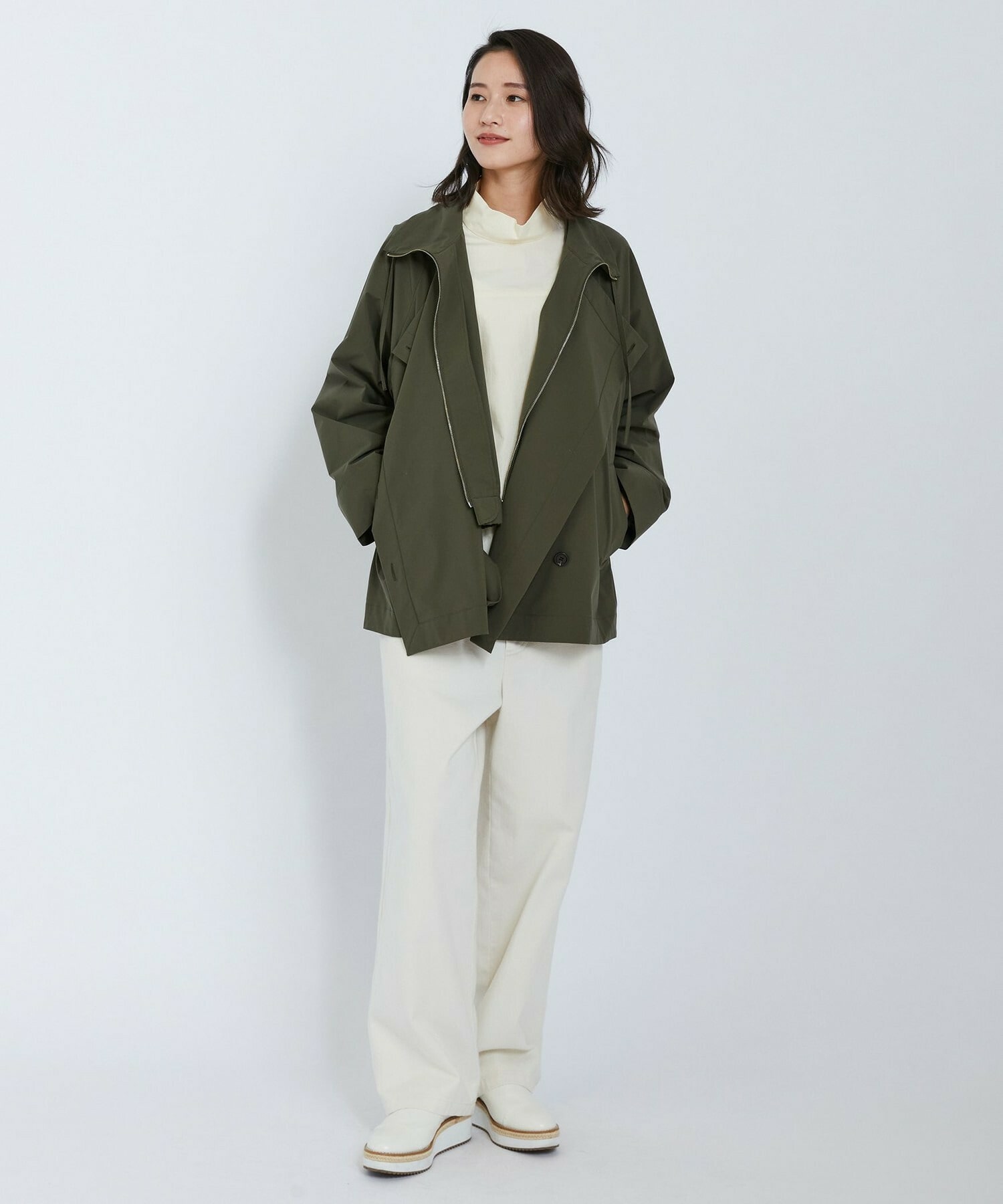 【L'EQUIPE】オーガニックタイプライターブラウス 詳細画像 カーキ 6