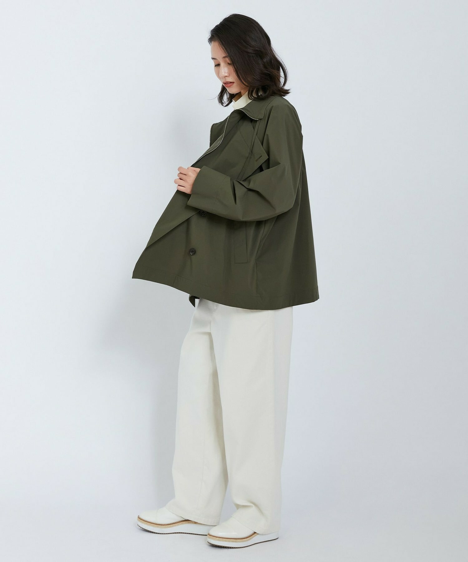 【L'EQUIPE】SOLOTEX 2WAYストレッチコート 詳細画像 ネイビー 9