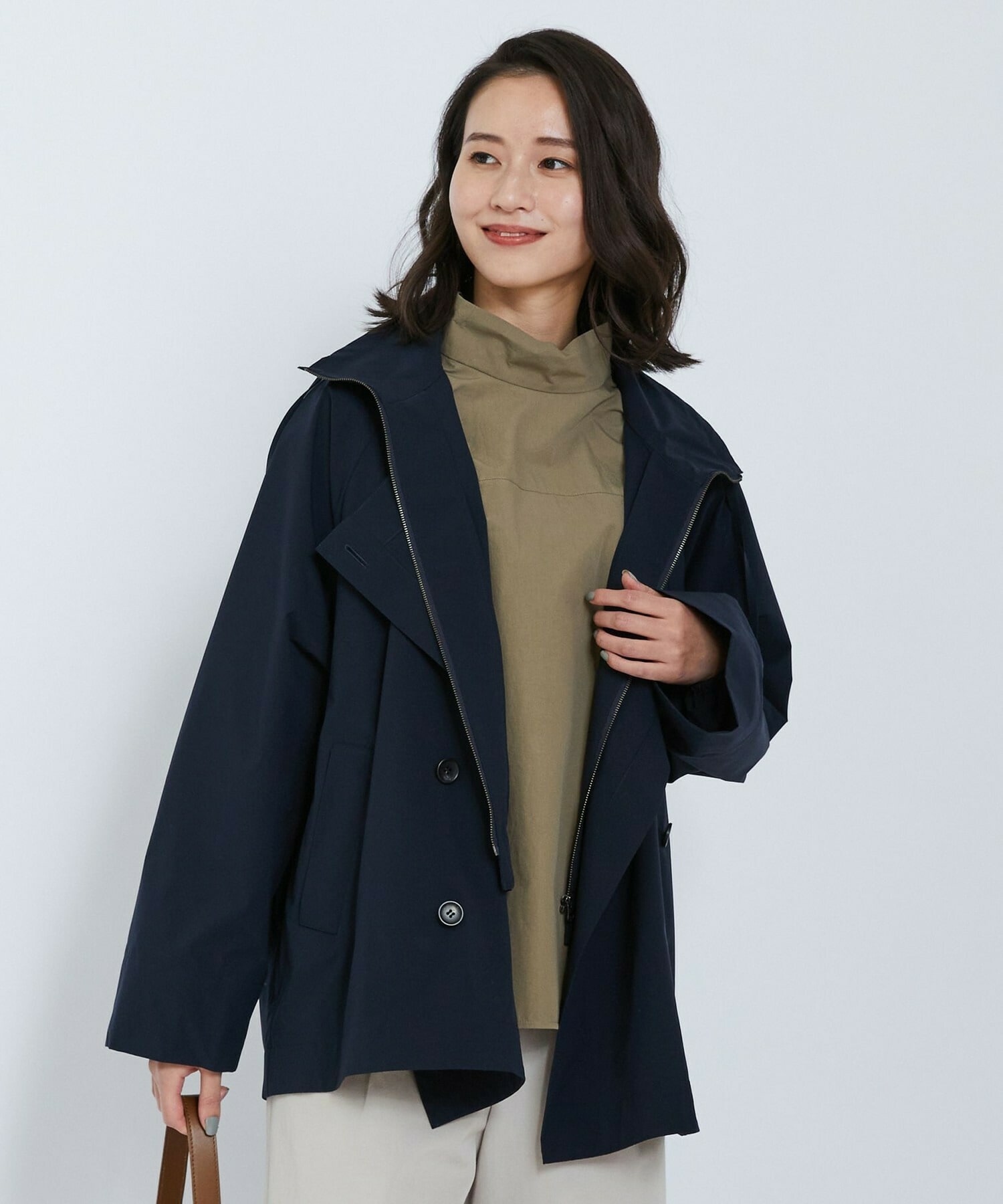 【L'EQUIPE】SOLOTEX 2WAYストレッチコート 詳細画像 ネイビー 1