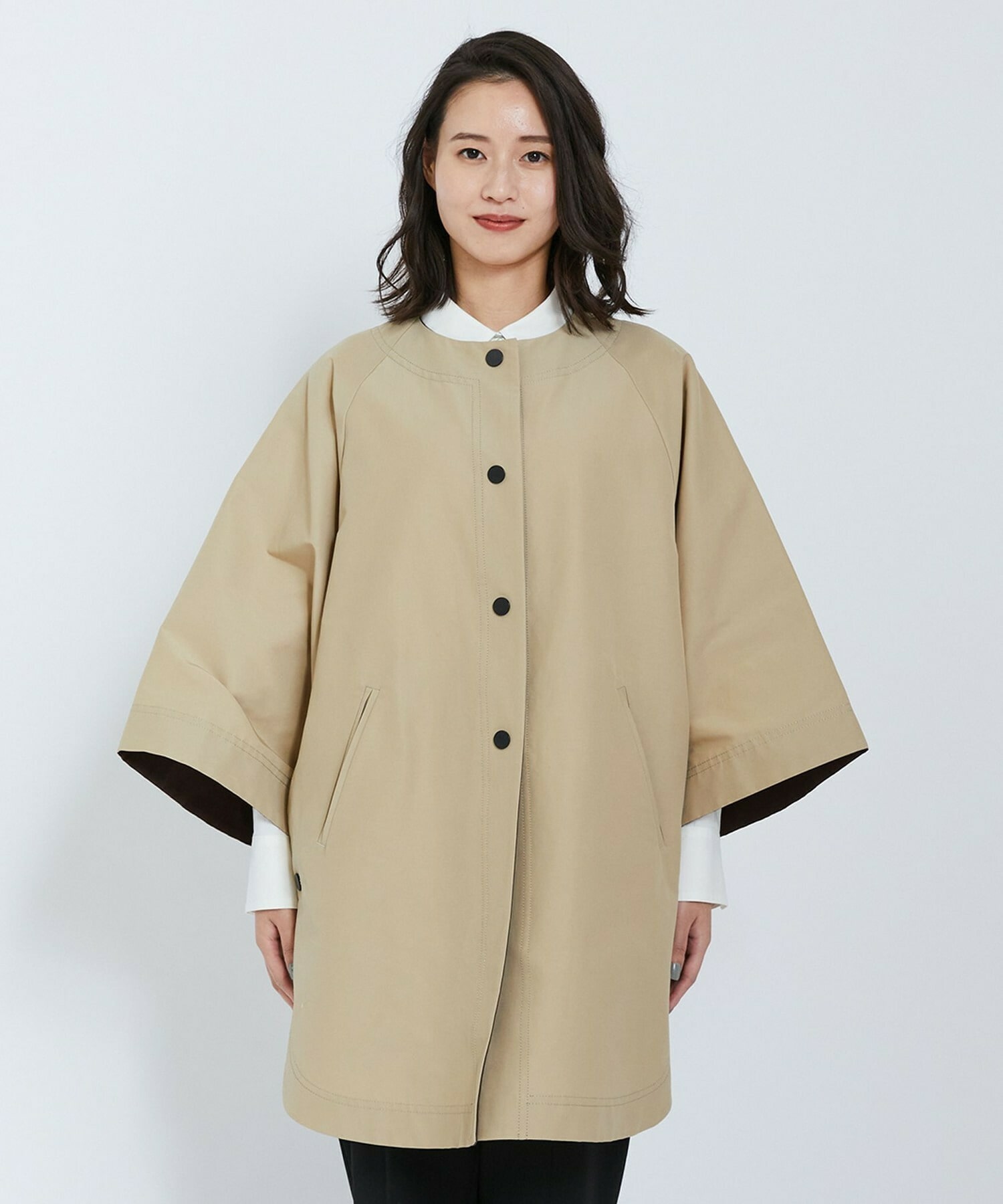 【L'EQUIPE】コットンナイロングログランコート 詳細画像 ベージュ 10