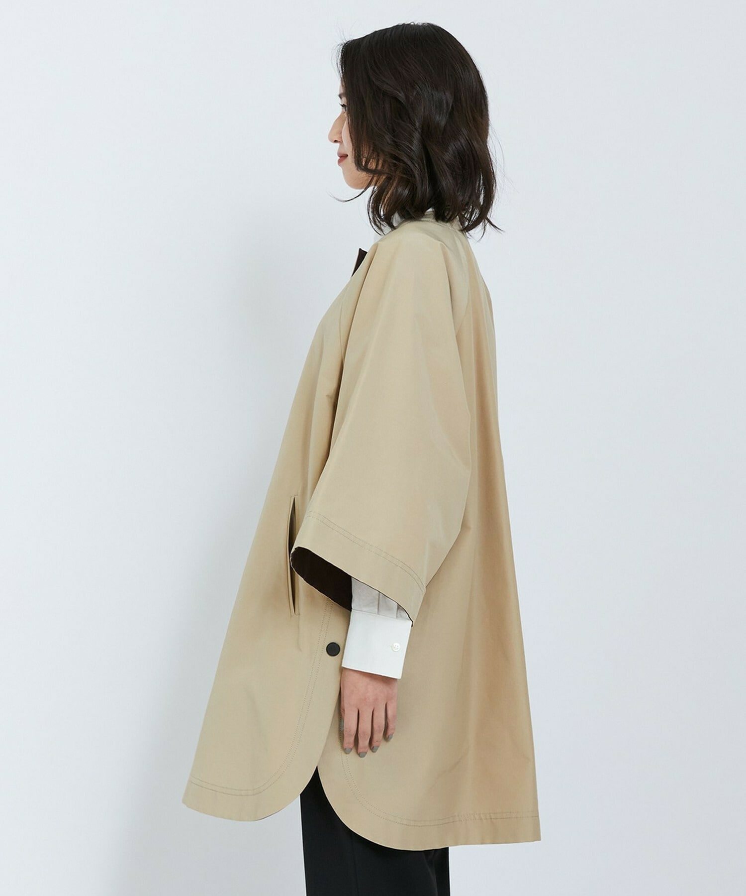 【L'EQUIPE】コットンナイロングログランコート 詳細画像 ベージュ 11