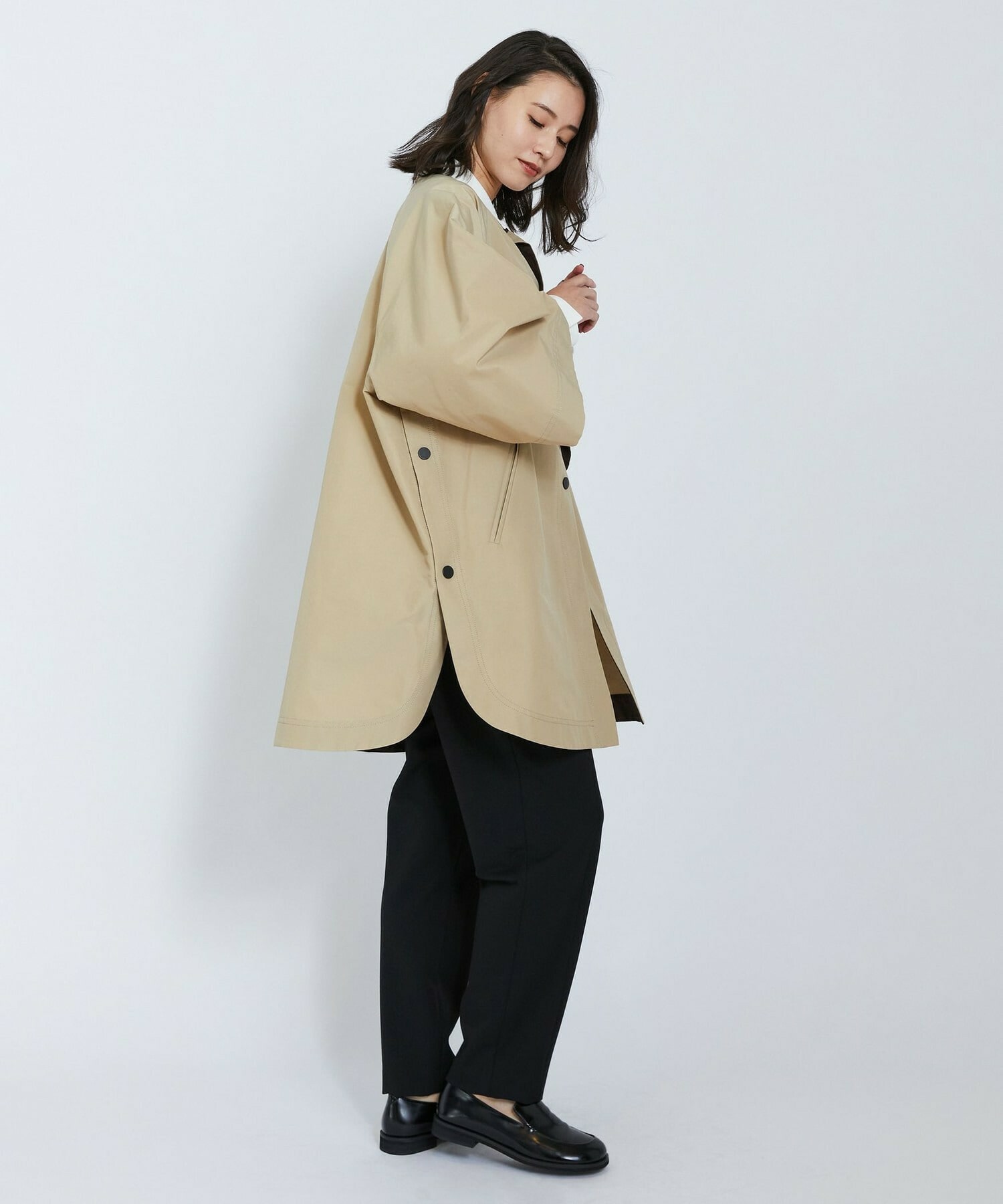 【L'EQUIPE】コットンナイロングログランコート 詳細画像 ベージュ 4