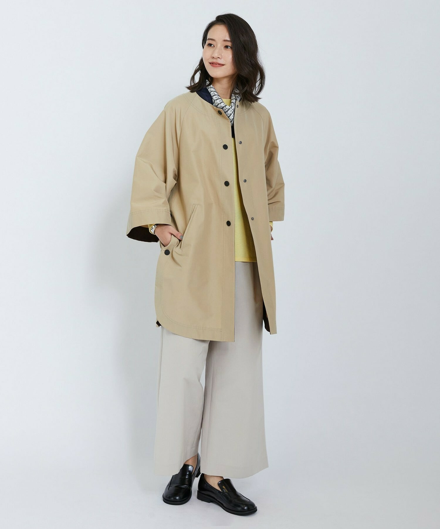 【L'EQUIPE】コットンナイロングログランコート 詳細画像 ベージュ 6