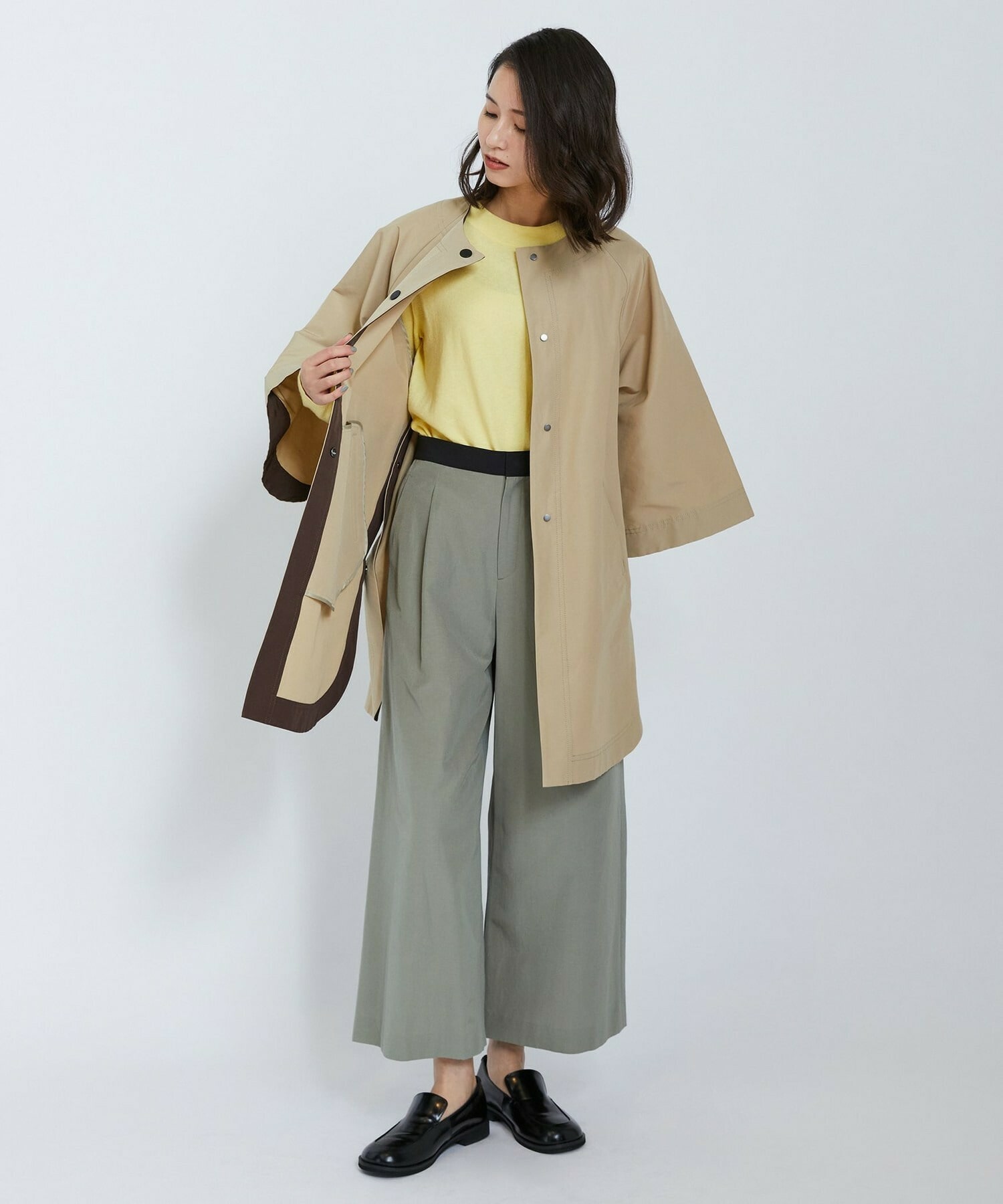 【L'EQUIPE】コットンナイロングログランコート 詳細画像 ベージュ 9