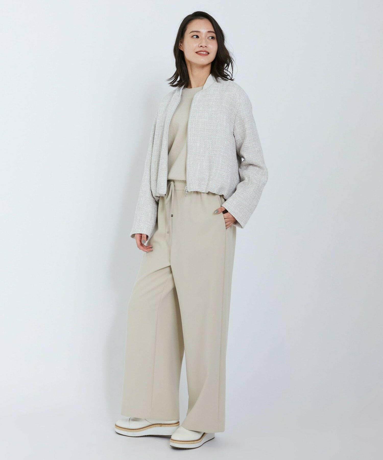 【L'EQUIPE】テープツイードジャケット 詳細画像 ネイビー 14